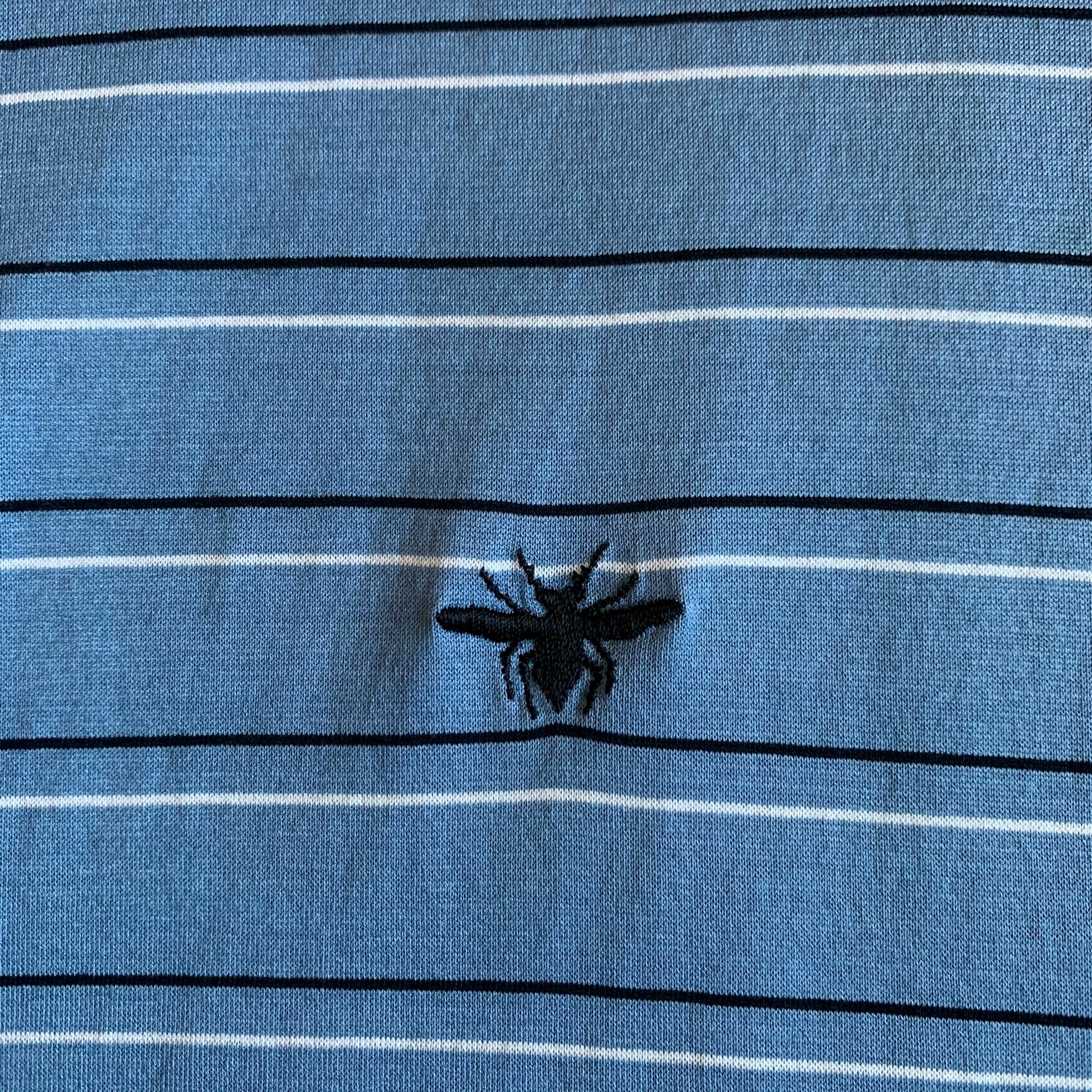 Dior Blue Striped Bee Logo Polo — front