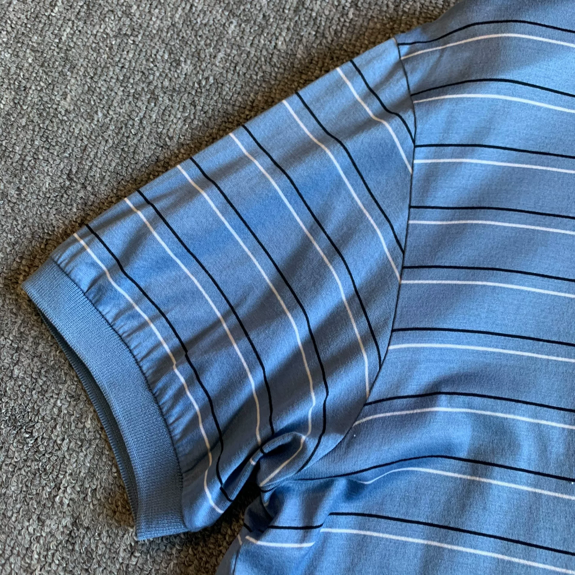 Dior Blue Striped Bee Logo Polo — back
