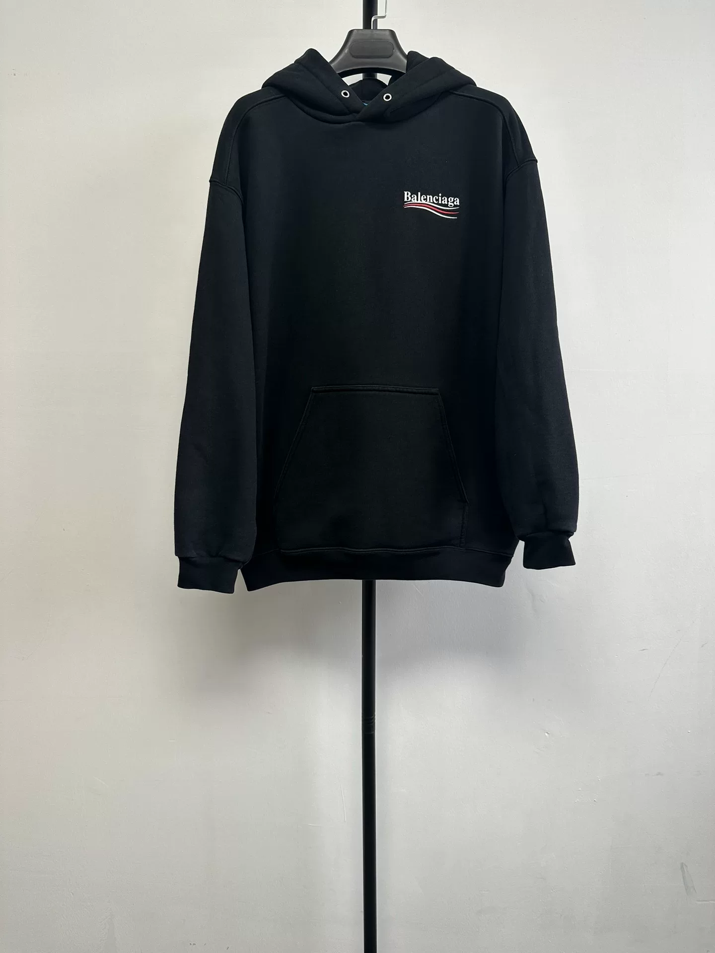 Balenciaga Embroidered Logo Black Hoodie