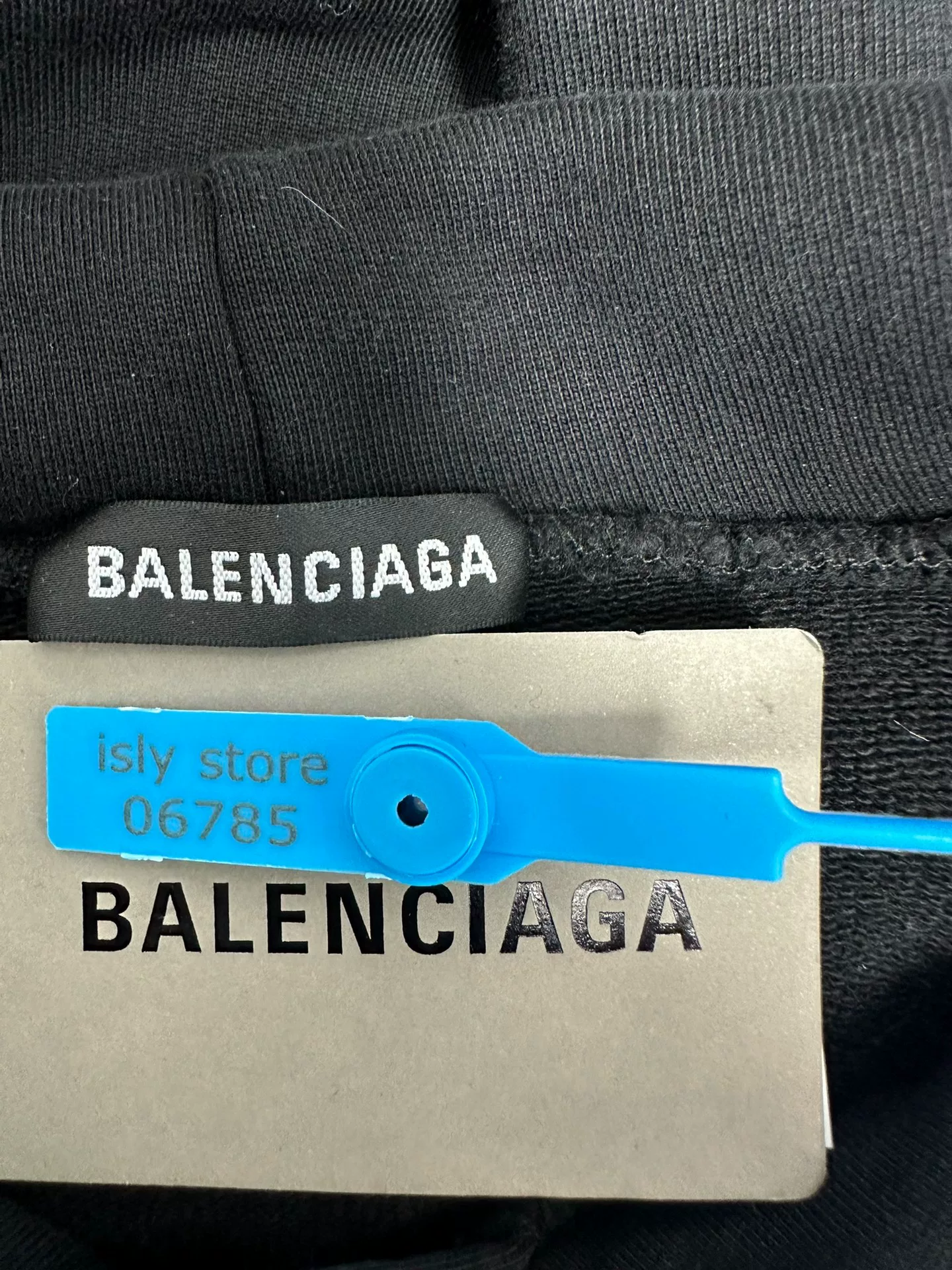 Balenciaga Embroidered Logo Black Hoodie — back