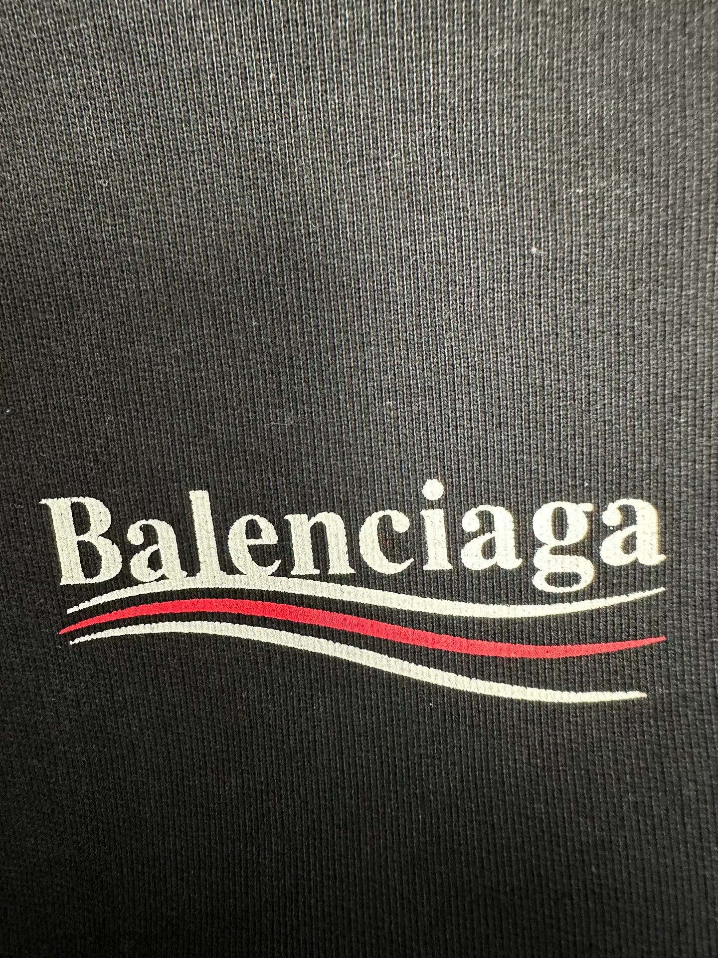 Balenciaga Embroidered Logo Black Hoodie — detail