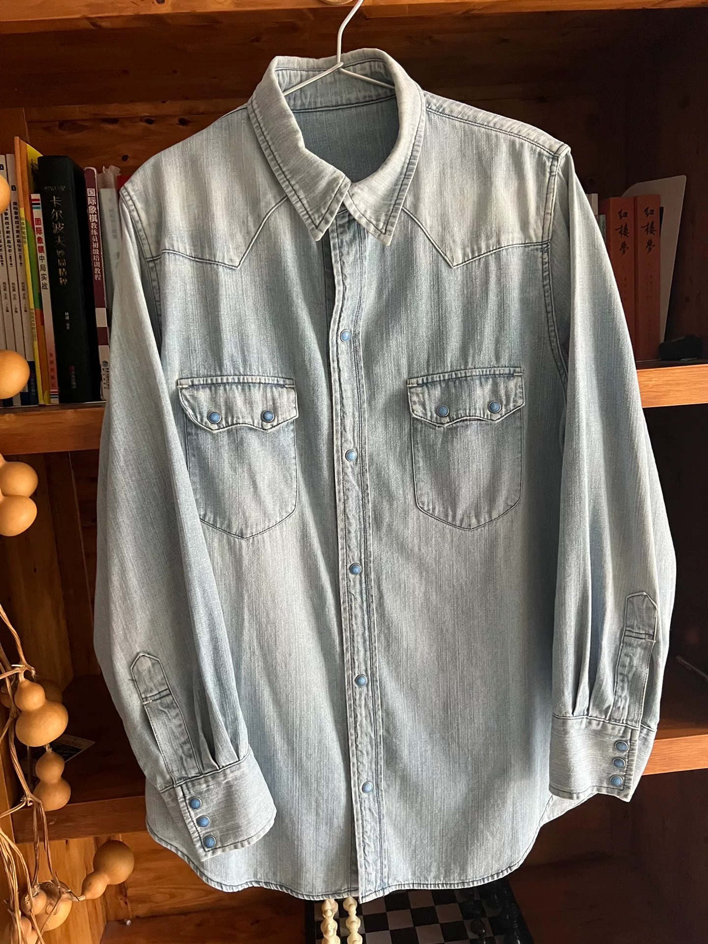 Porter Classic Washed Distressed Denim Shirt — front