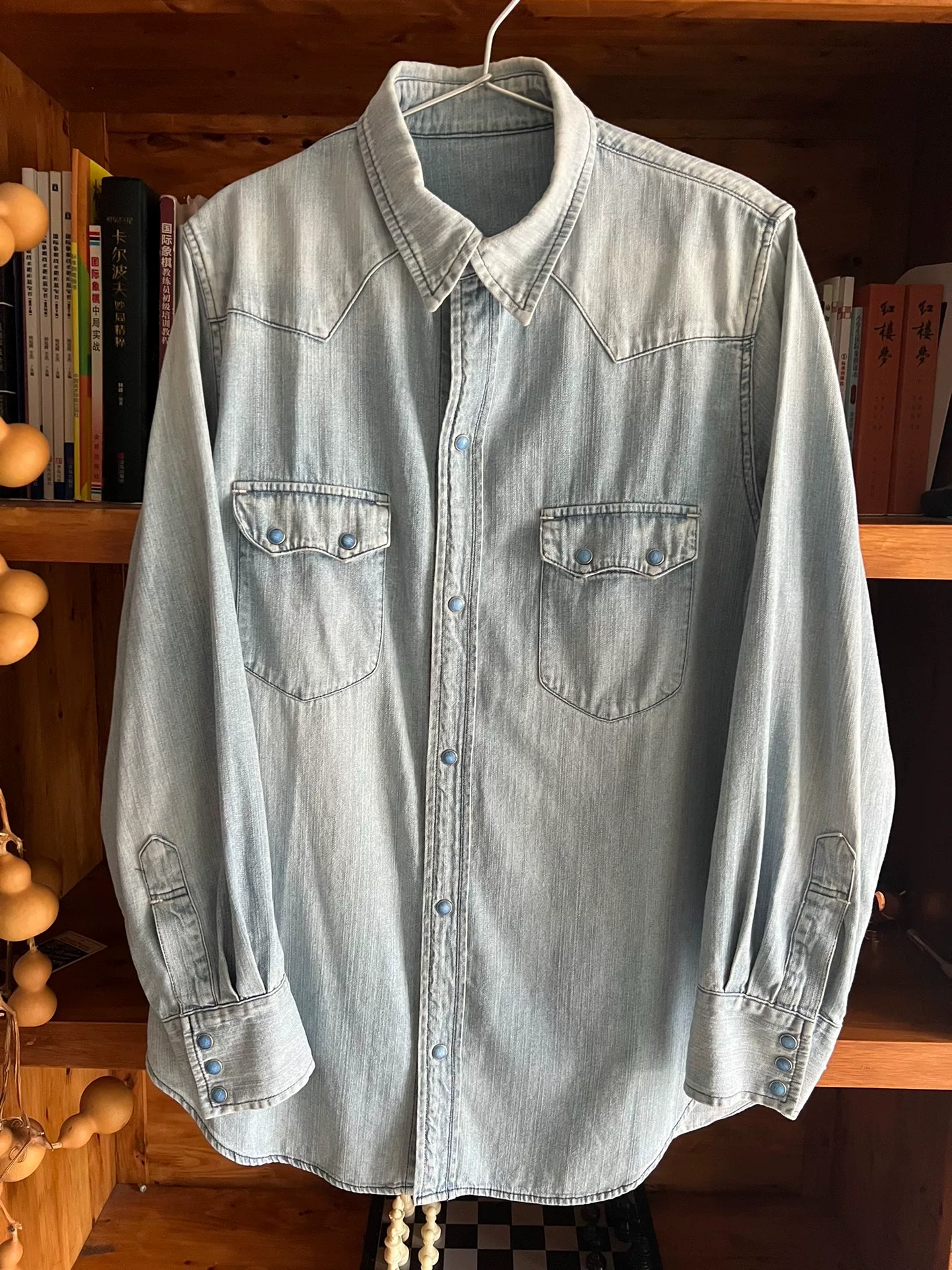 Porter Classic Washed Distressed Denim Shirt