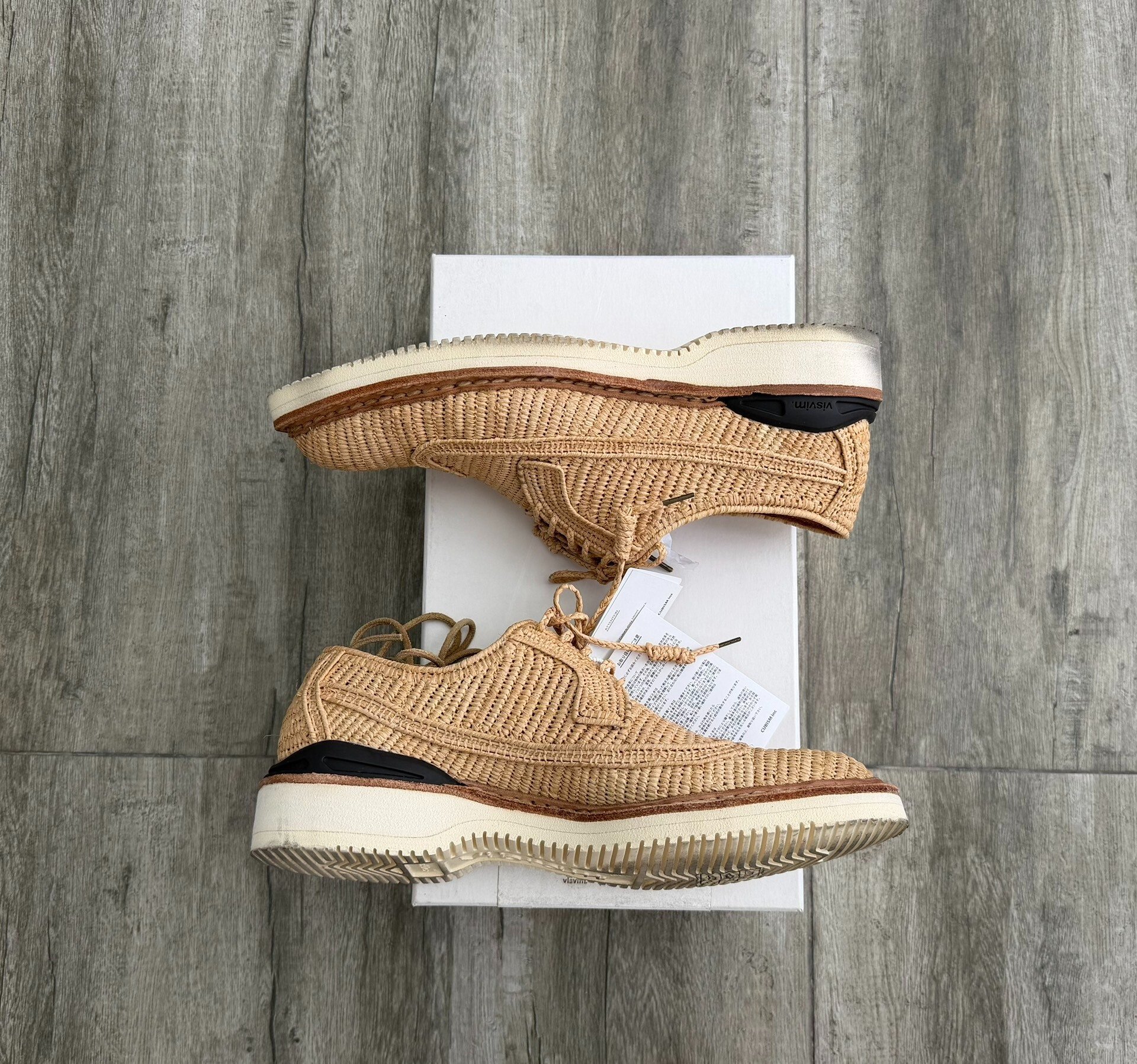 Visvim Patrician Raffia-Folk Low-Top Shoes — back