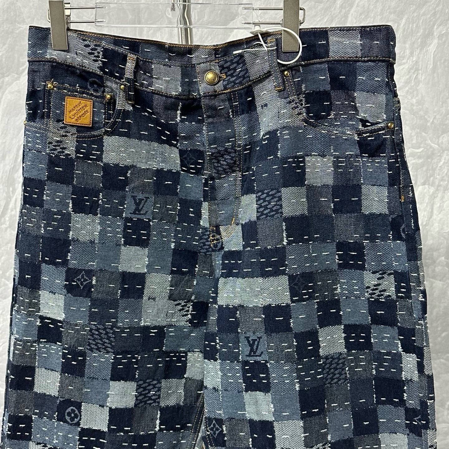 Louis Vuitton Nigo FW25 Checkerboard Denim Pants — front