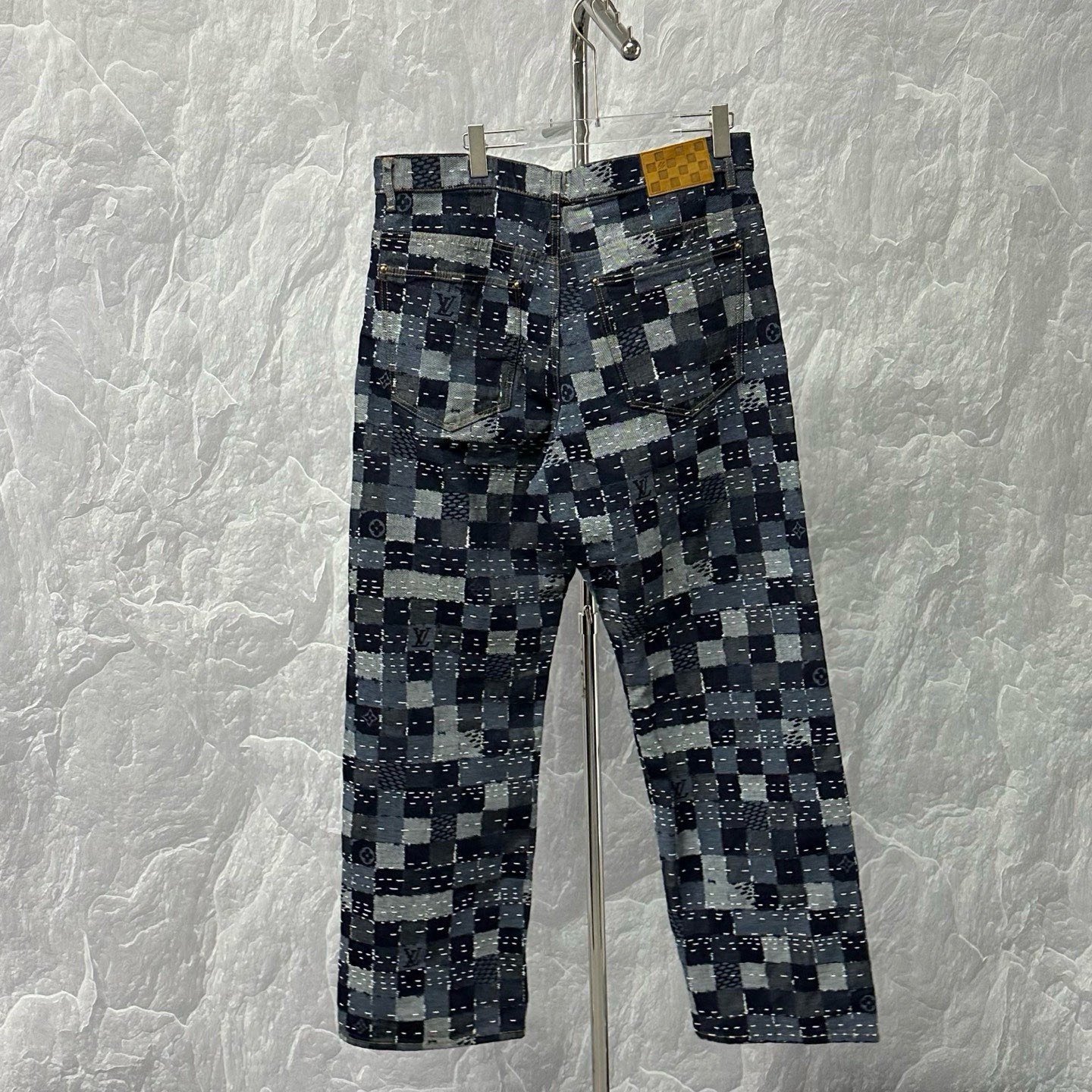 Louis Vuitton Nigo FW25 Checkerboard Denim Pants — back