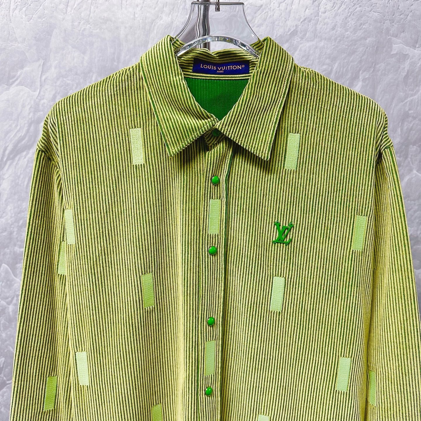 Louis Vuitton Logo Stripe Long-Sleeve Shirt — front