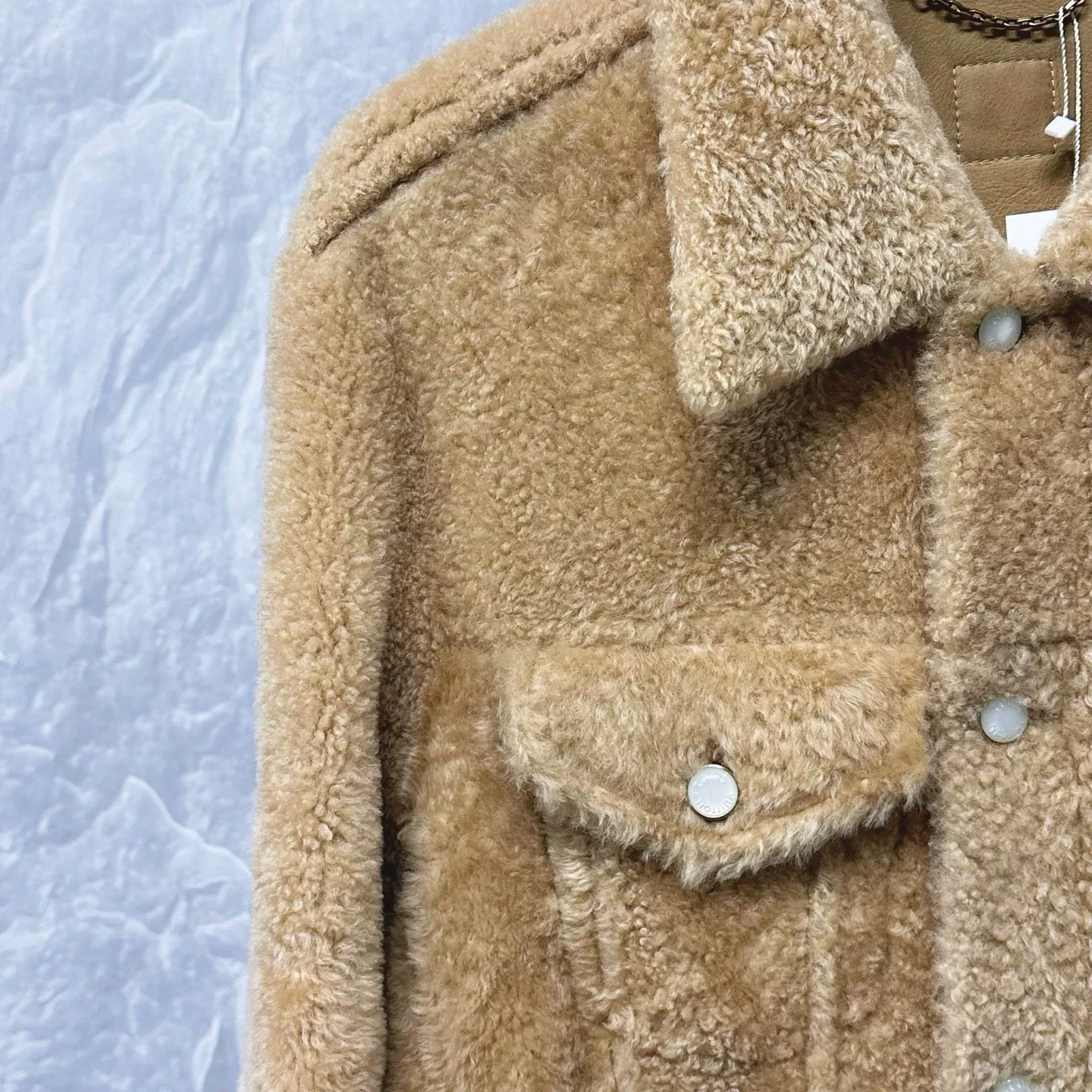 Louis Vuitton SS25 Shearling Collar Jacket — detail