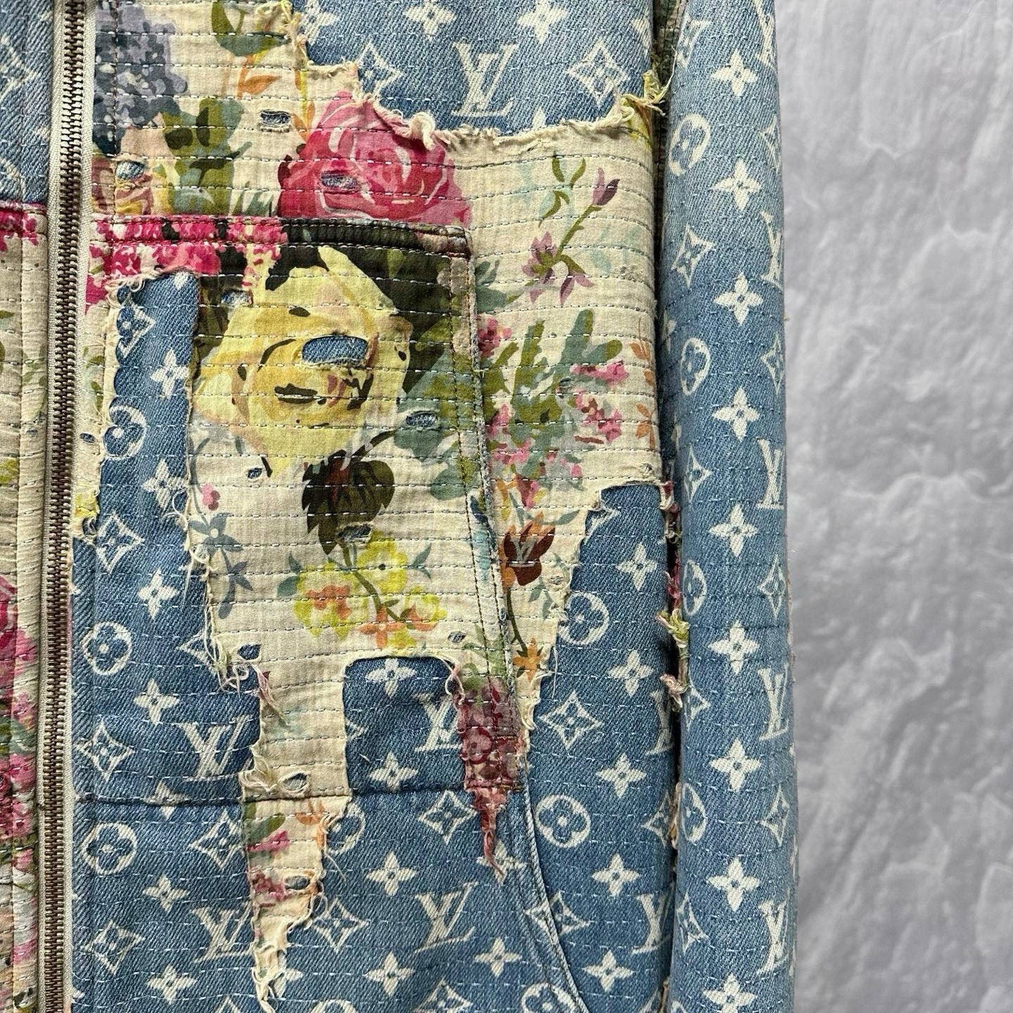 Louis Vuitton Floral Patchwork Denim Jacket — detail