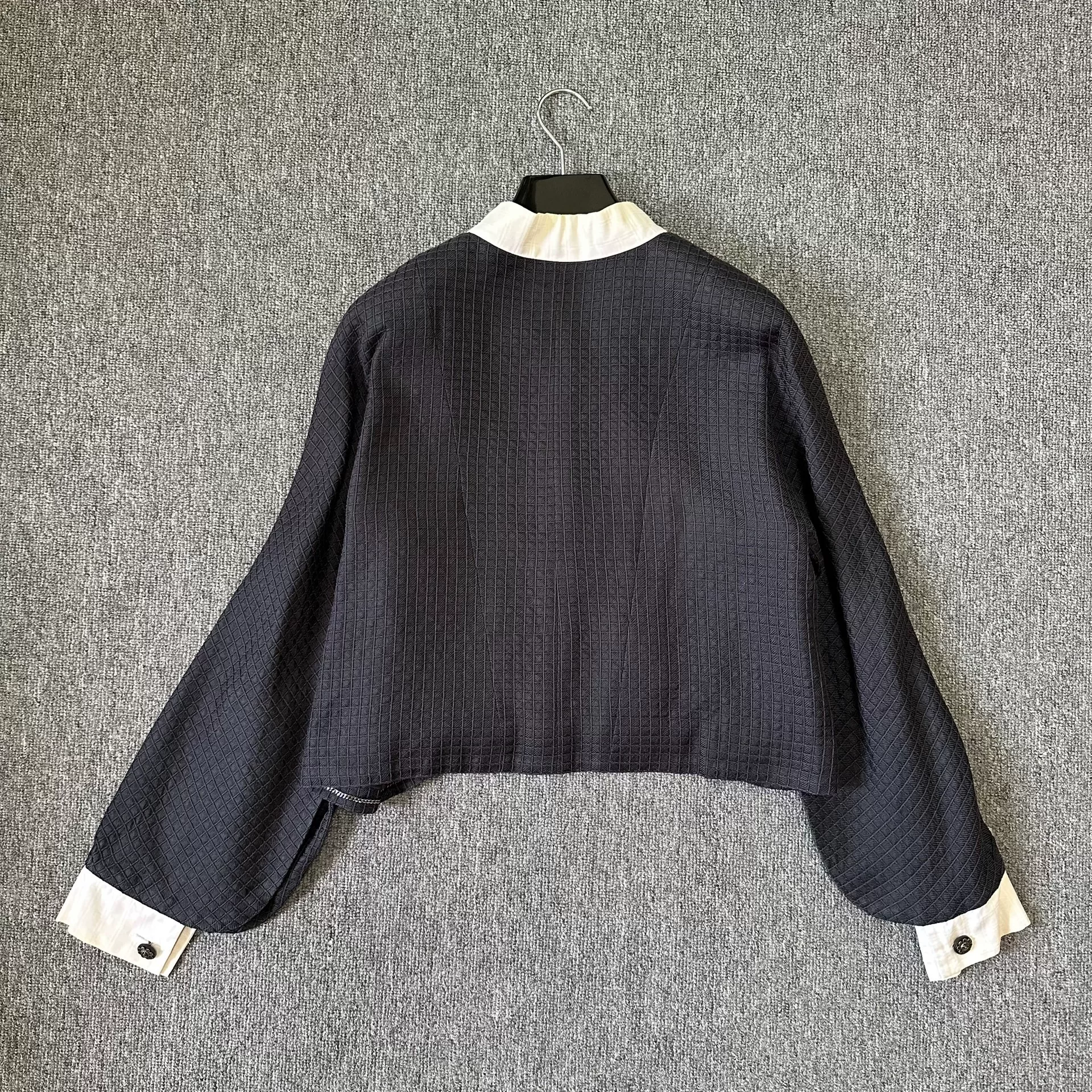 Chanel Black Cropped Jacket with Trim — label