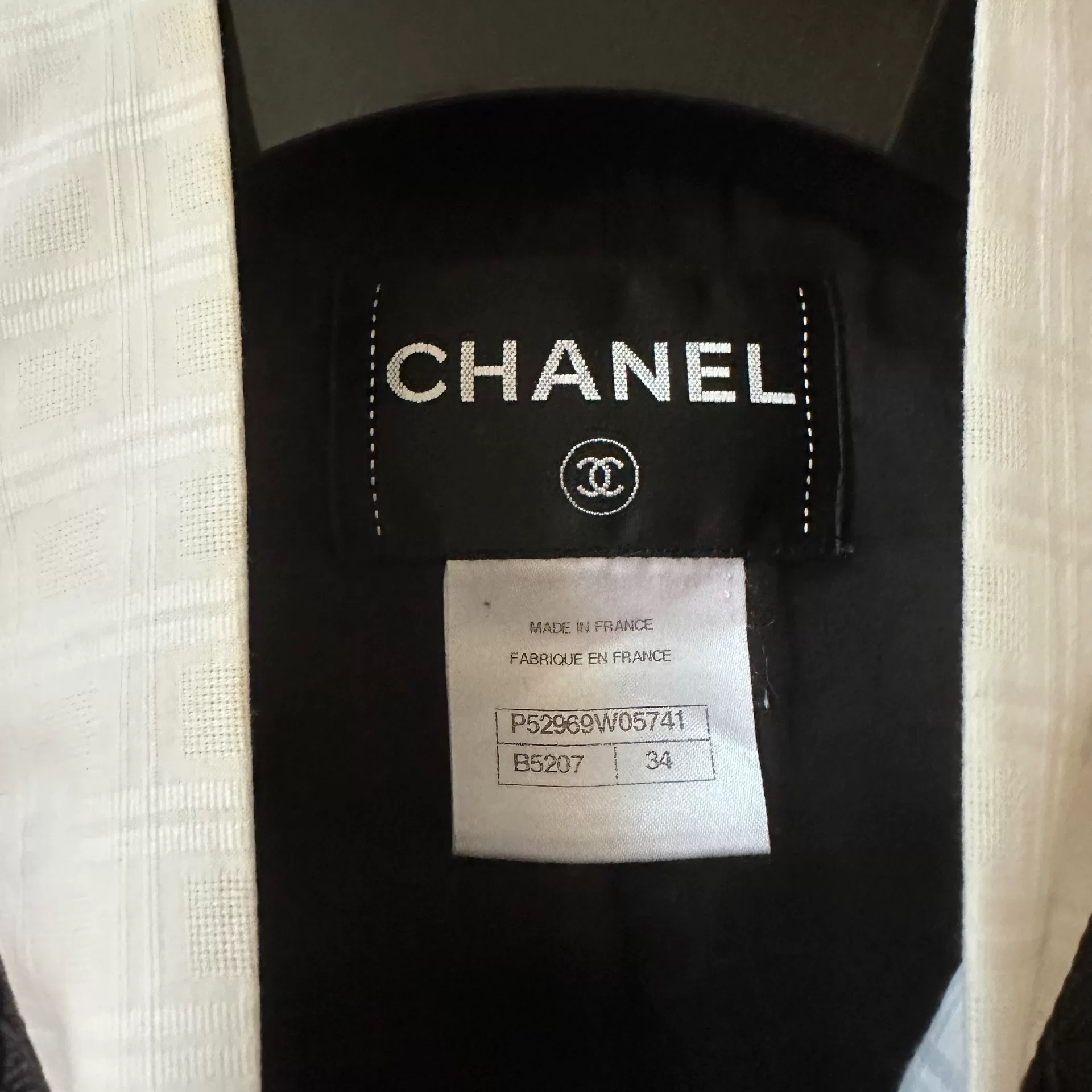 Chanel Black Cropped Jacket with Trim — back