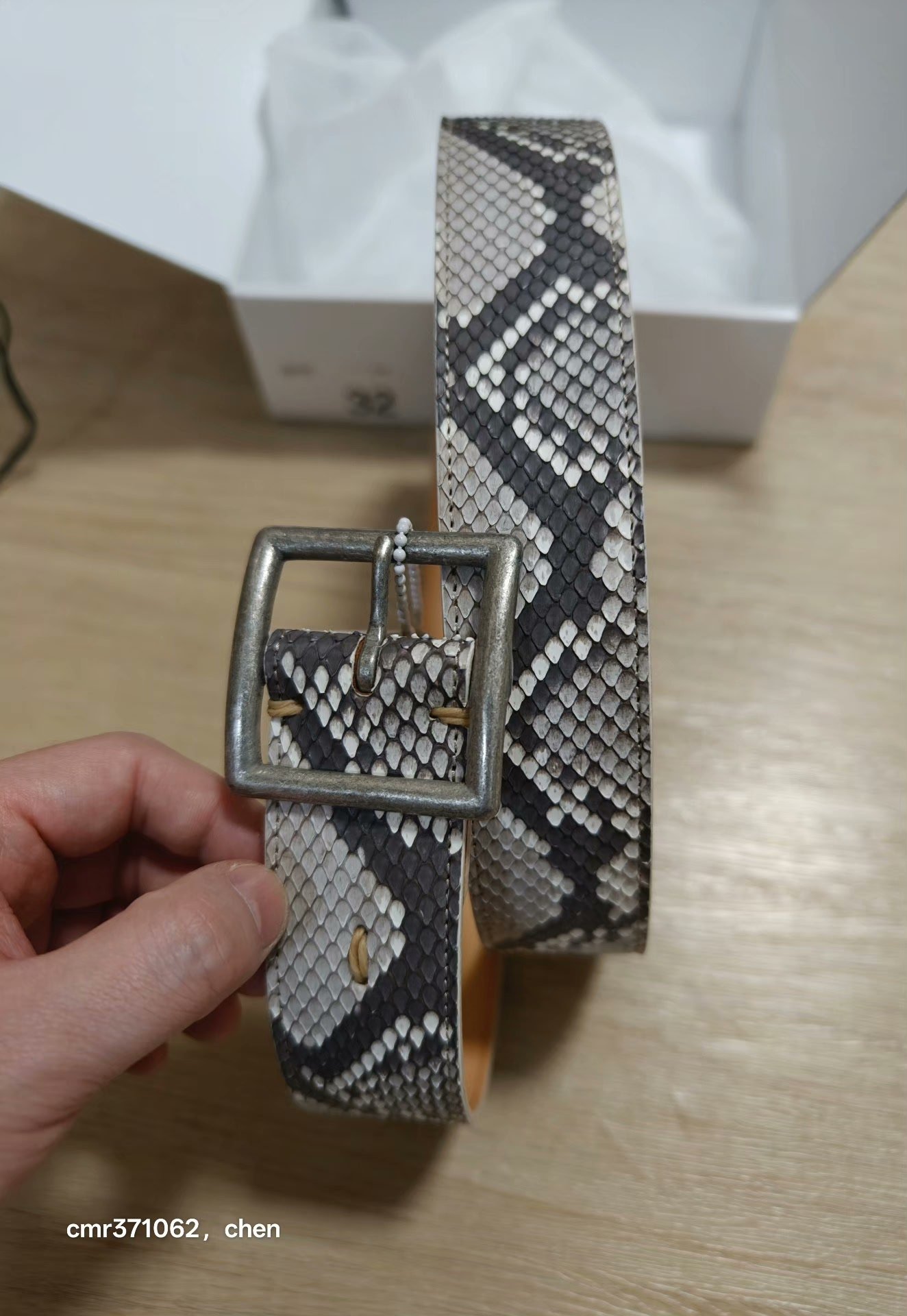 visvim 20ss Python Belt 40mm — front