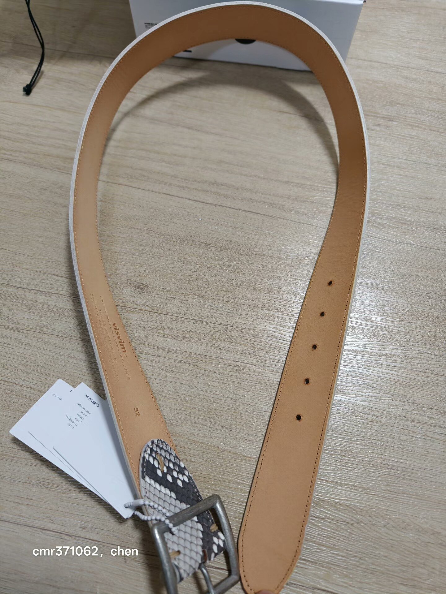 visvim 20ss Python Belt 40mm — detail