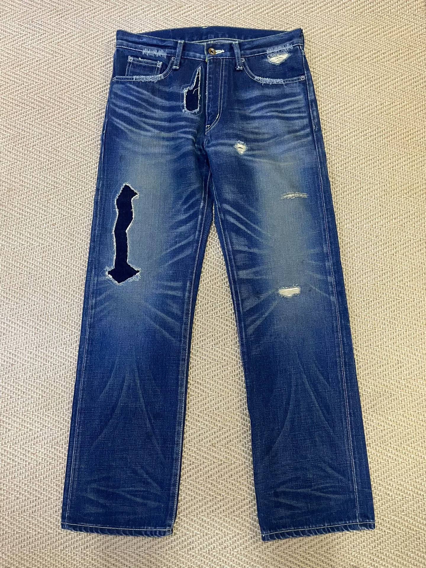 NEIGHBORHOOD 06EX KNEEL DOWN Patched Distressed Jeans