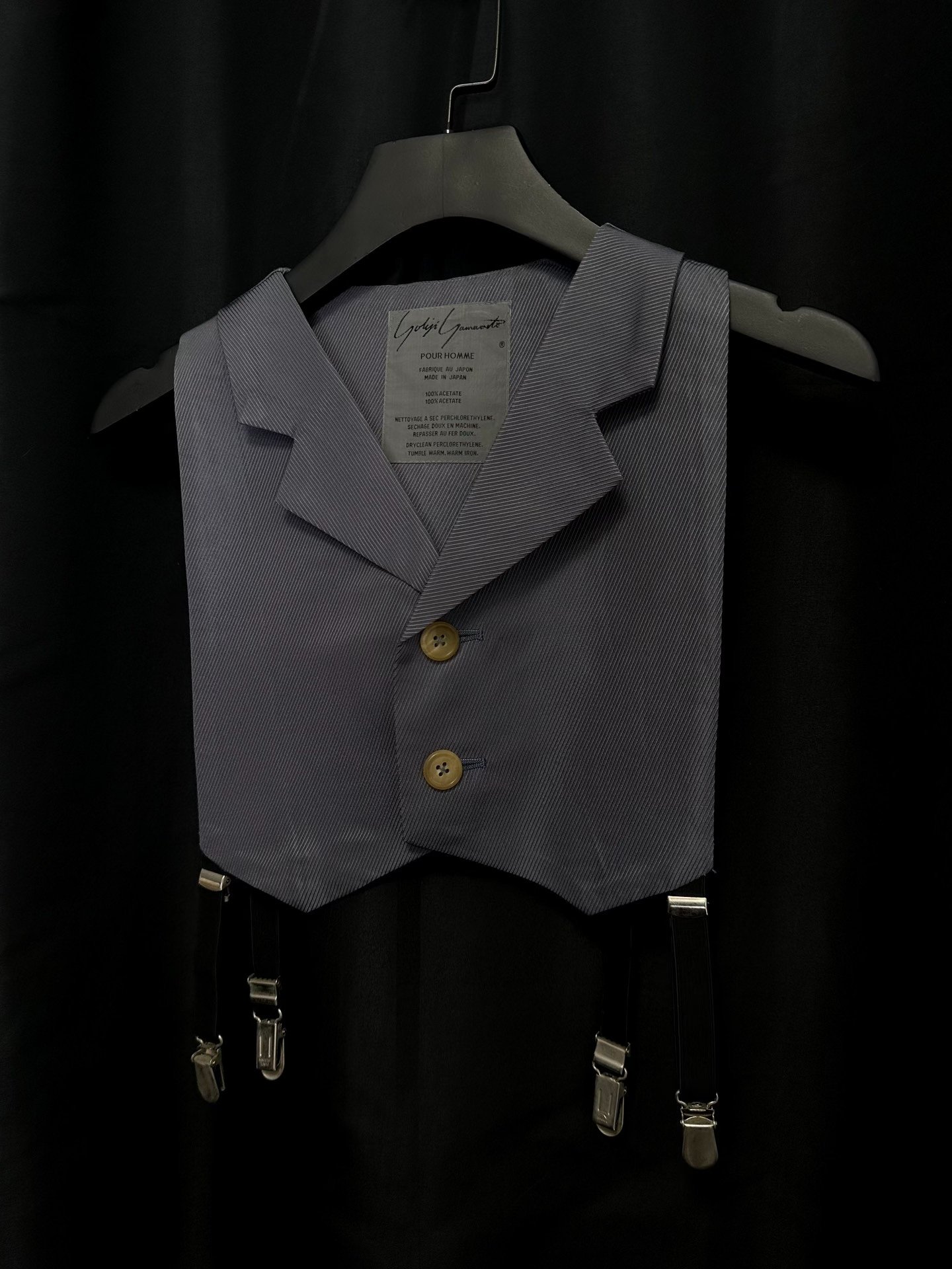Yohji Yamamoto 1980s Short Suspender Vest — label