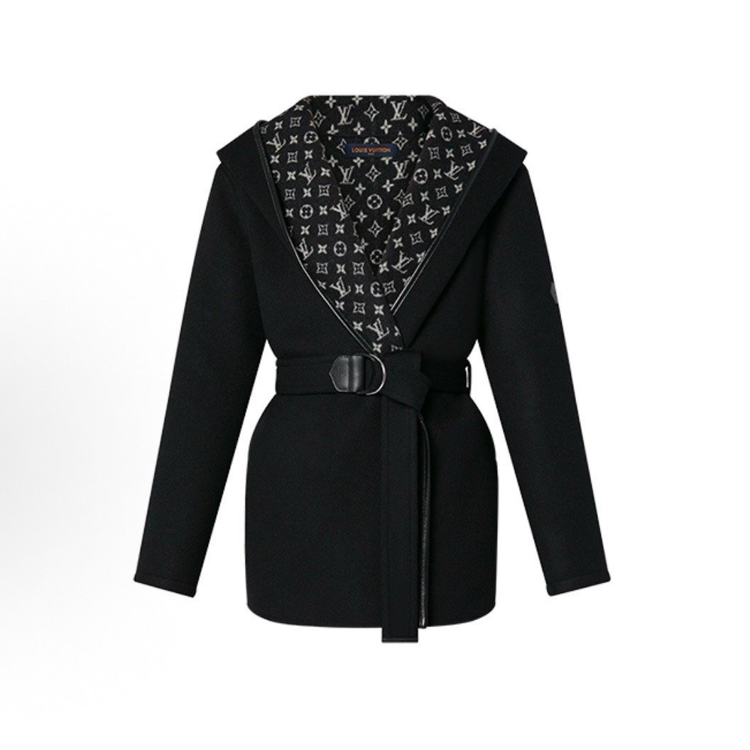 Louis Vuitton Monogram Lined Hooded Coat