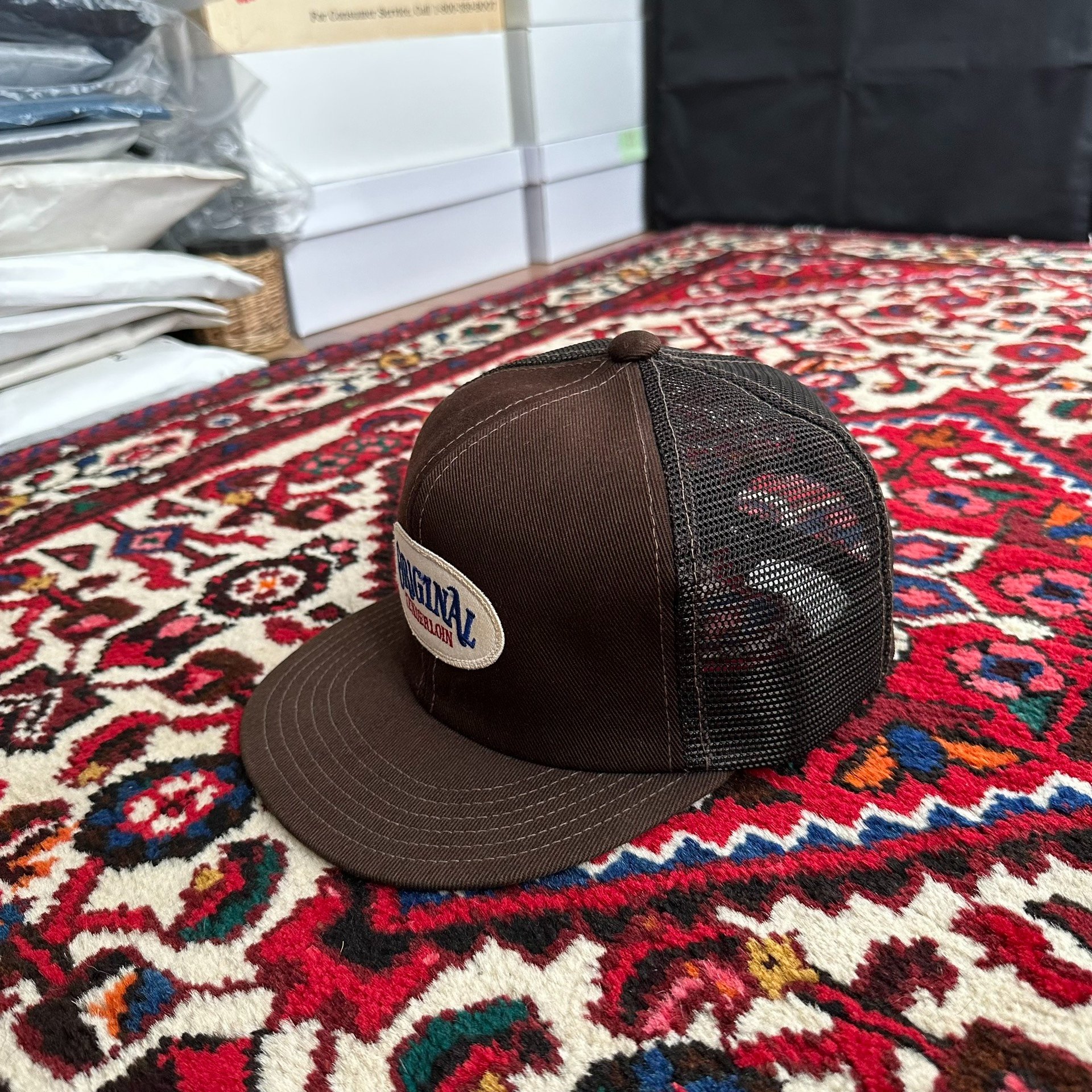 Trucker Mesh Cap with Oval Logo — detail