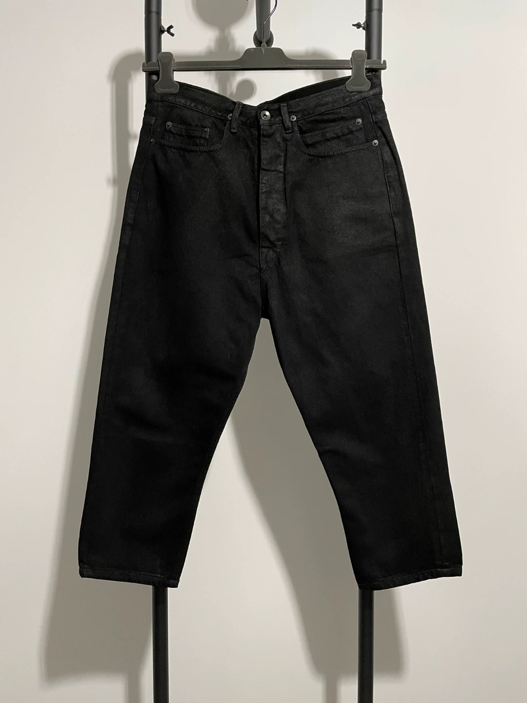 Rick Owens Black Cropped Denim Pants
