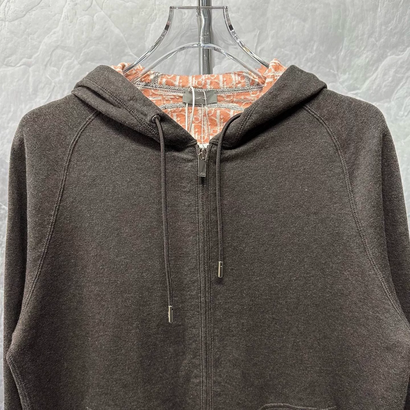 Dior Hooded Zip-Up Logo Jacket — front