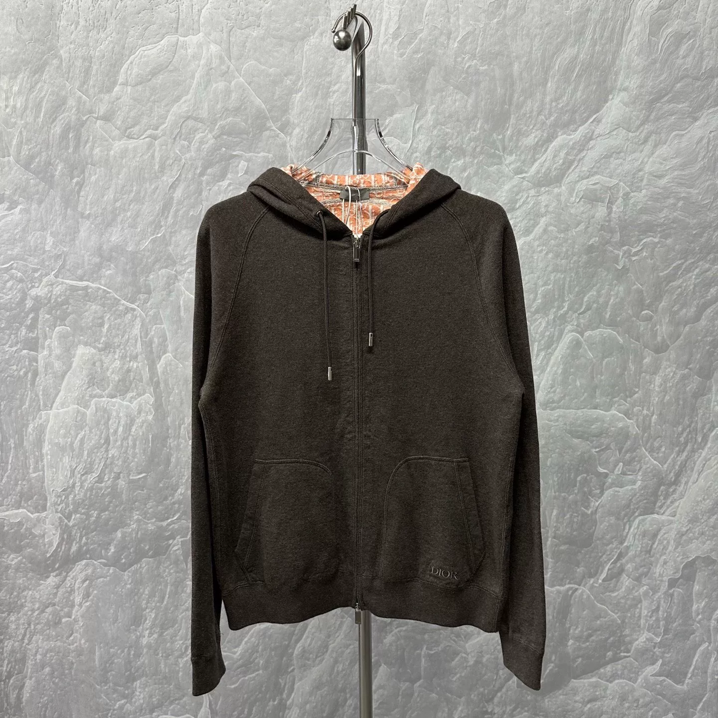 Dior Hooded Zip-Up Logo Jacket