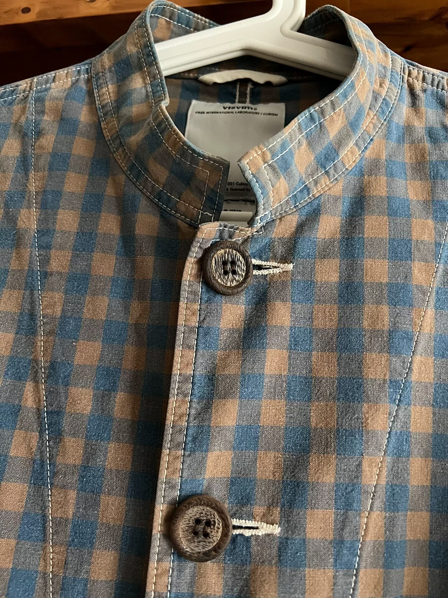visvim 2012 Indigo Check Three-Pocket Jacket — label