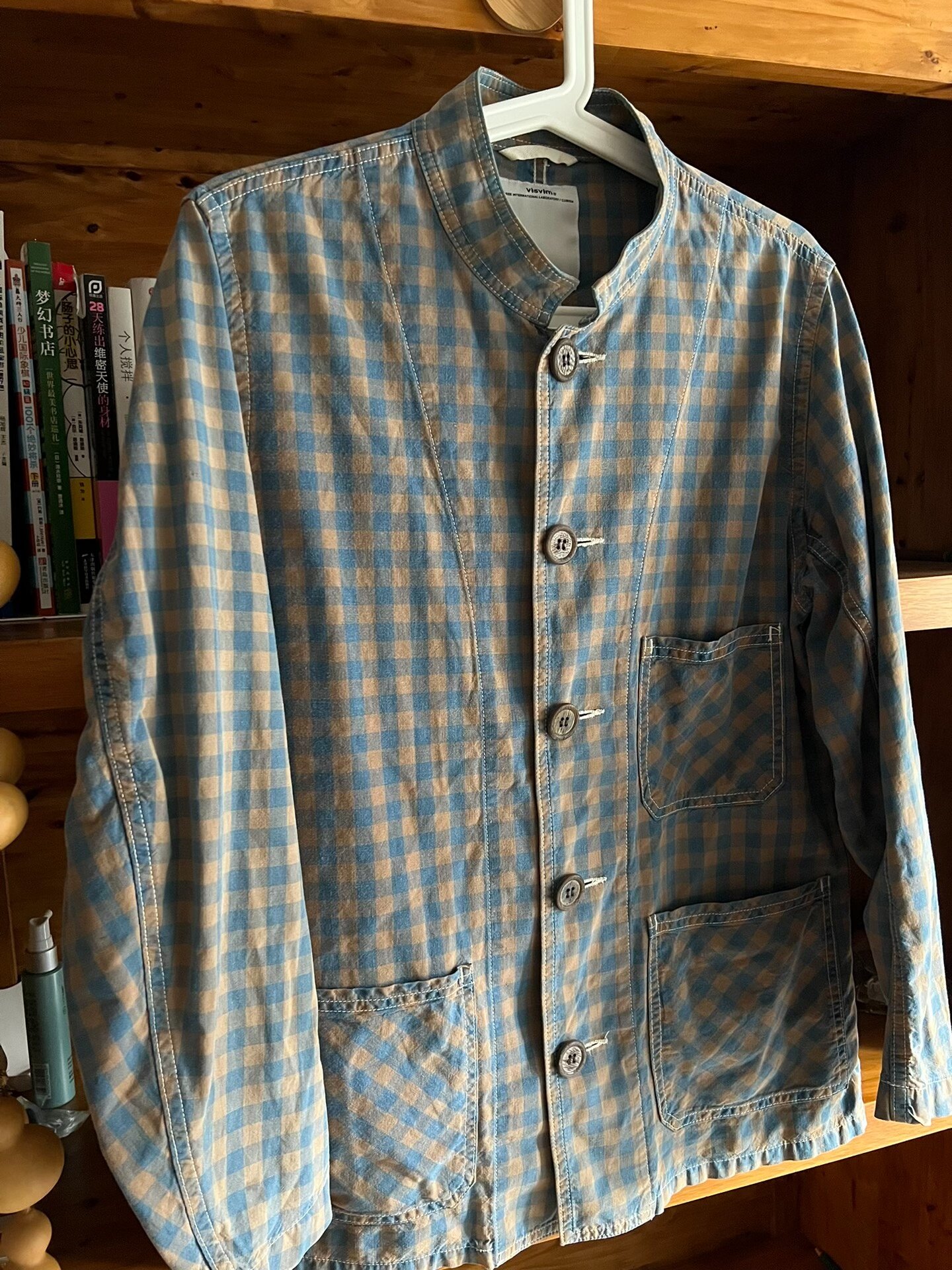 visvim 2012 Indigo Check Three-Pocket Jacket — front