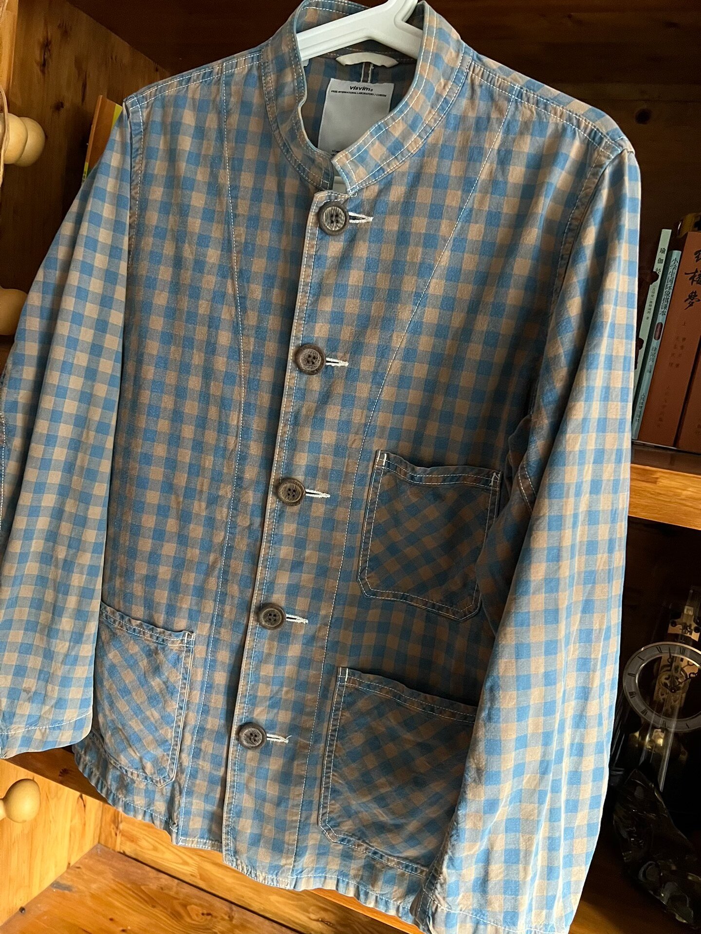 visvim 2012 Indigo Check Three-Pocket Jacket — detail
