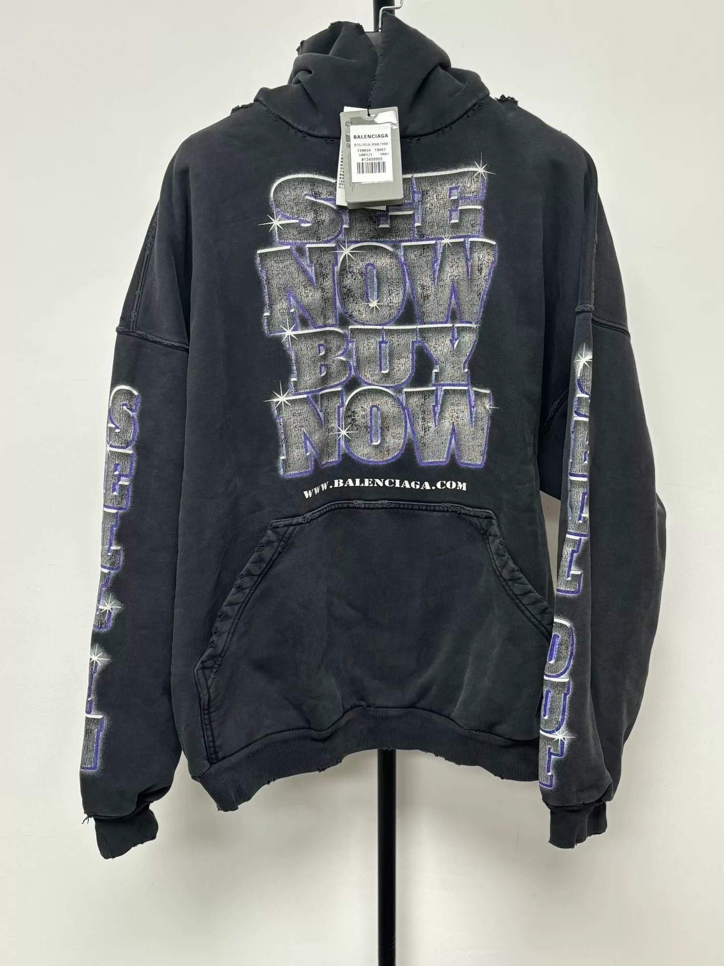 Balenciaga See Now Buy Now Distressed Hoodie