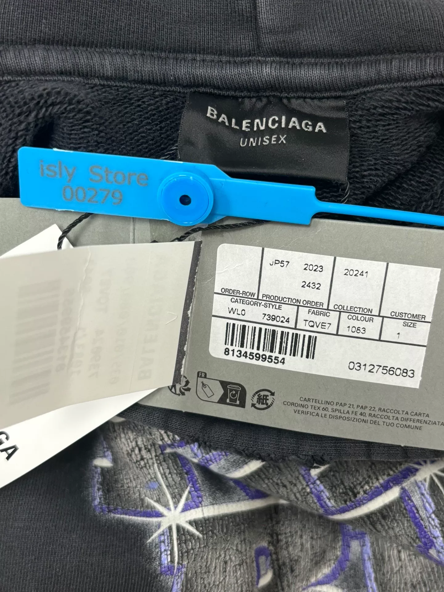 Balenciaga See Now Buy Now Distressed Hoodie — back