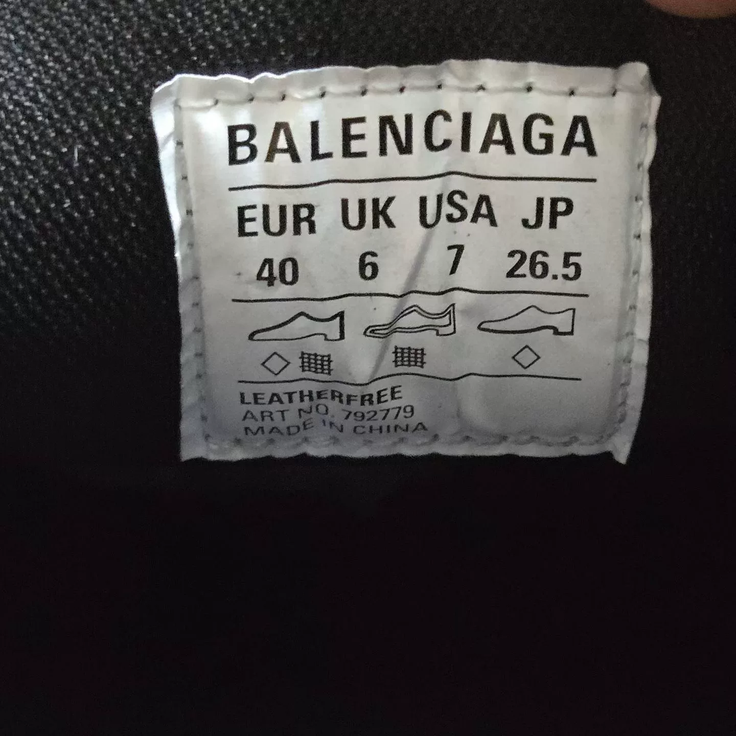 Balenciaga 10XL Black Dad Shoes — label