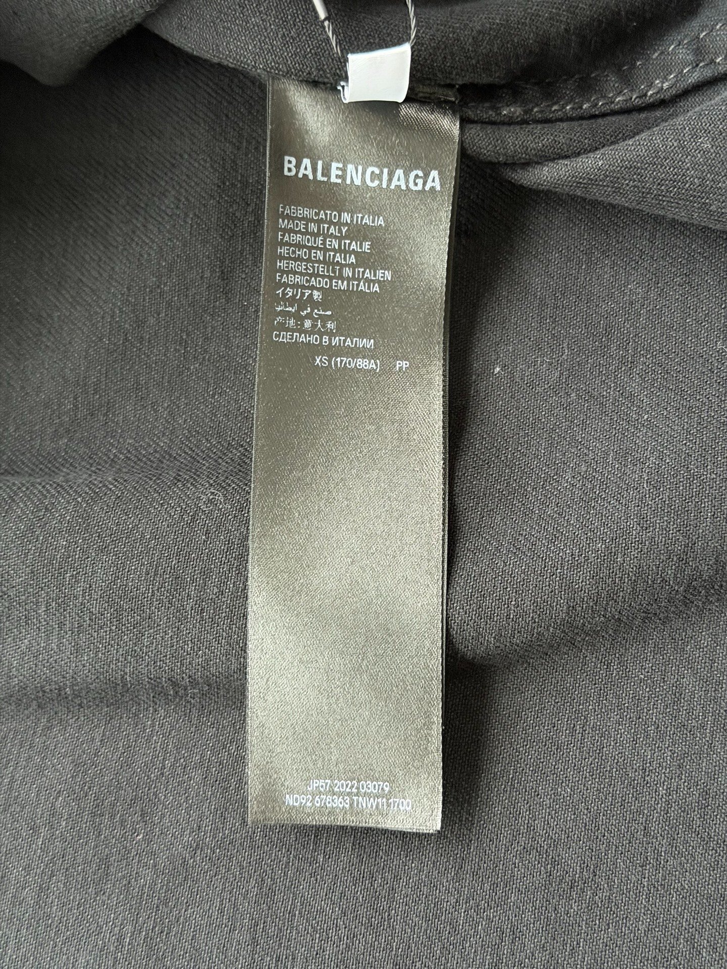 Balenciaga Black Denim Shirt XS — label