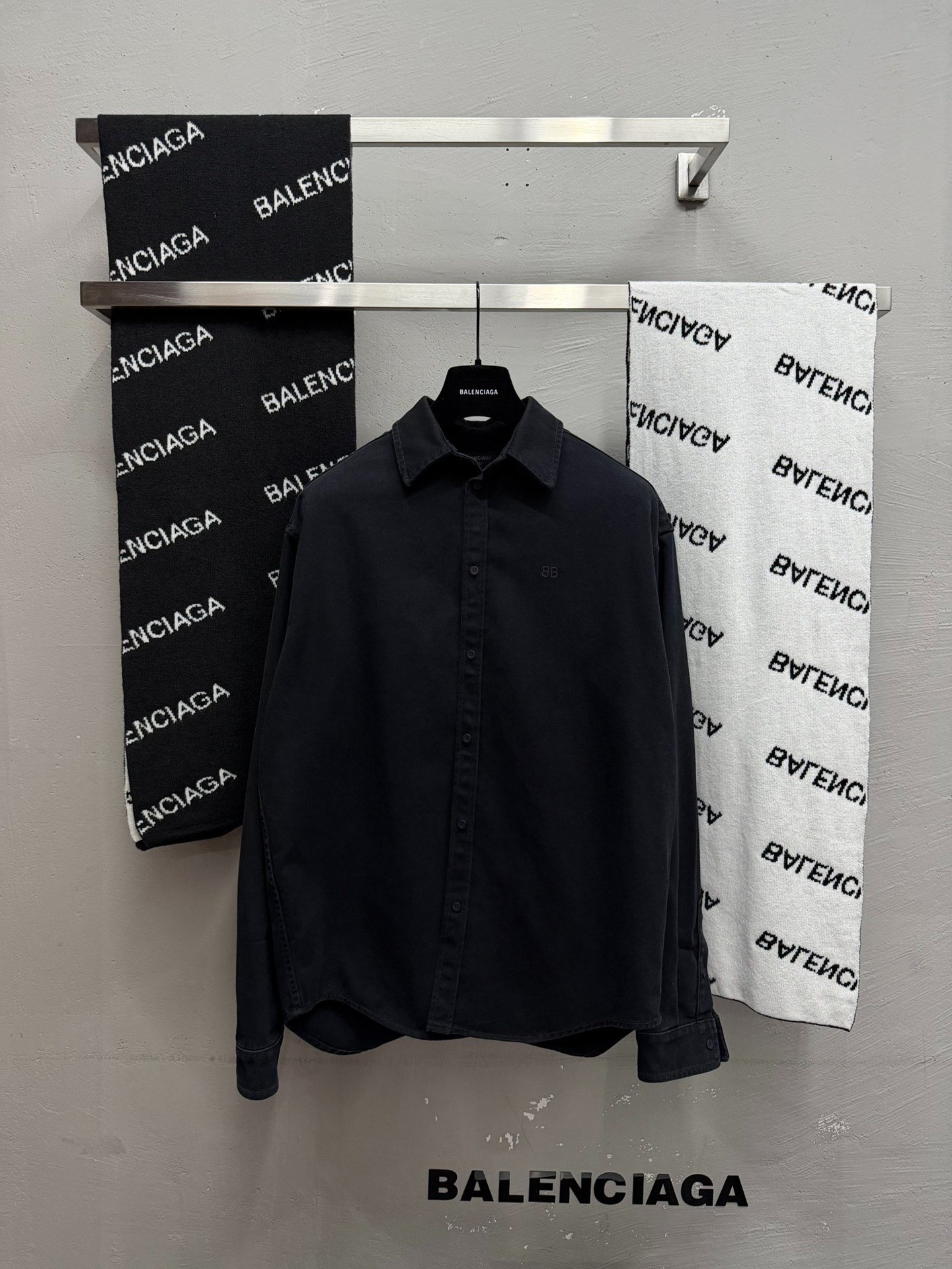 Balenciaga Black Denim Shirt XS
