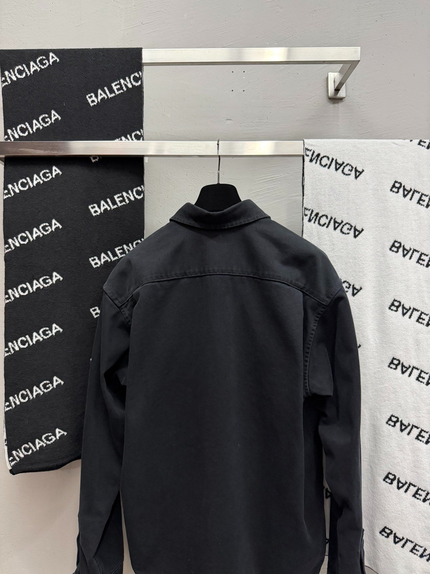 Balenciaga Black Denim Shirt XS — back