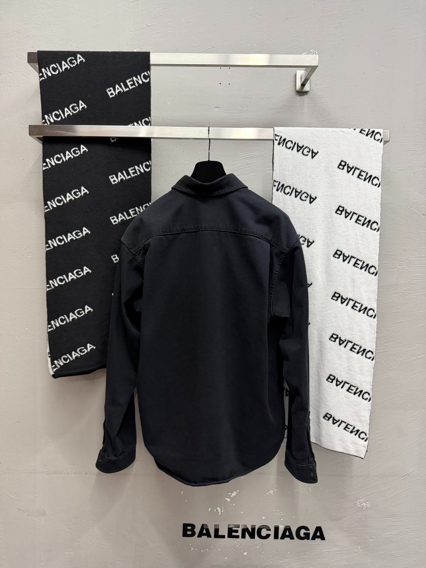 Balenciaga Black Denim Shirt XS — detail