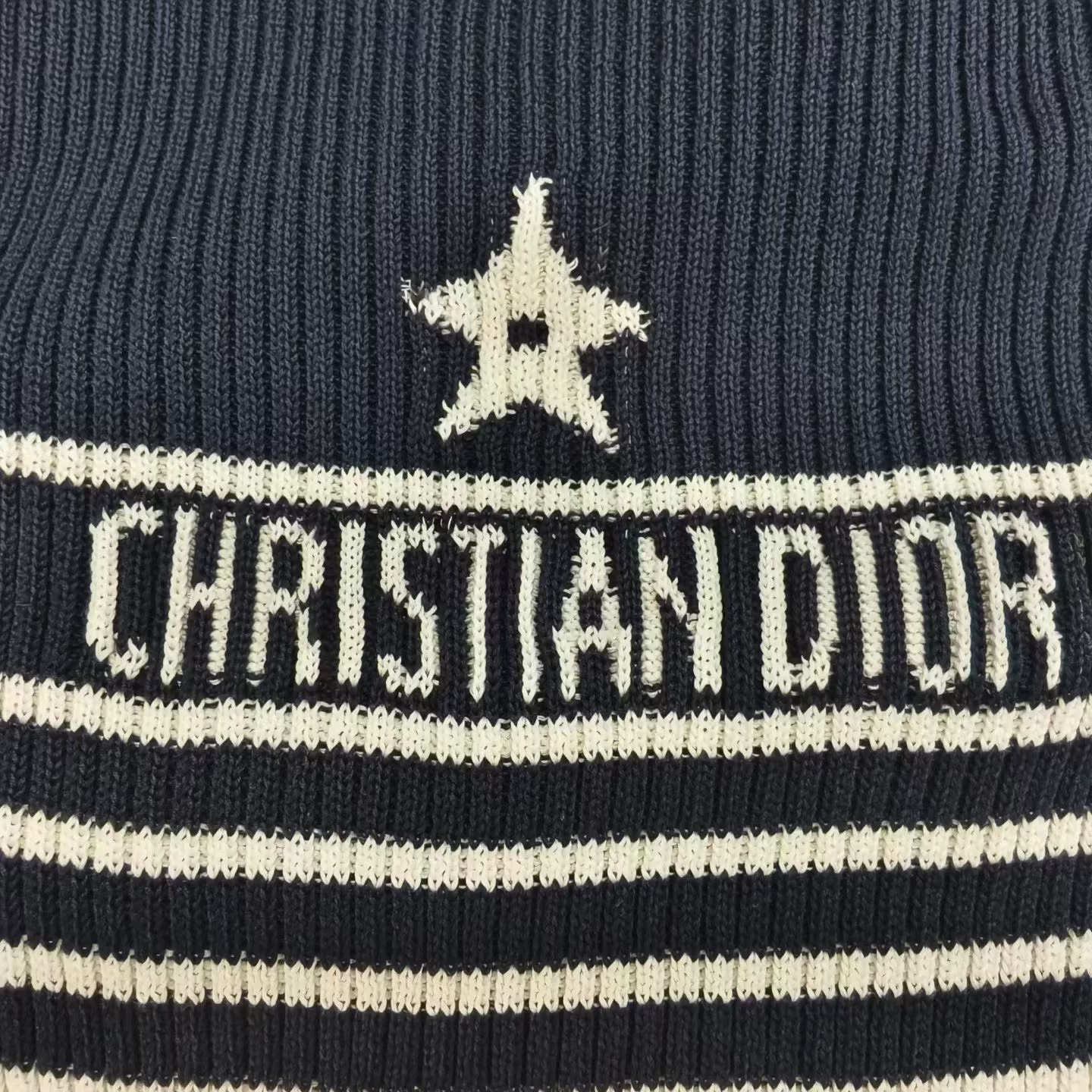 Christian Dior Navy Striped Star Sweater — back