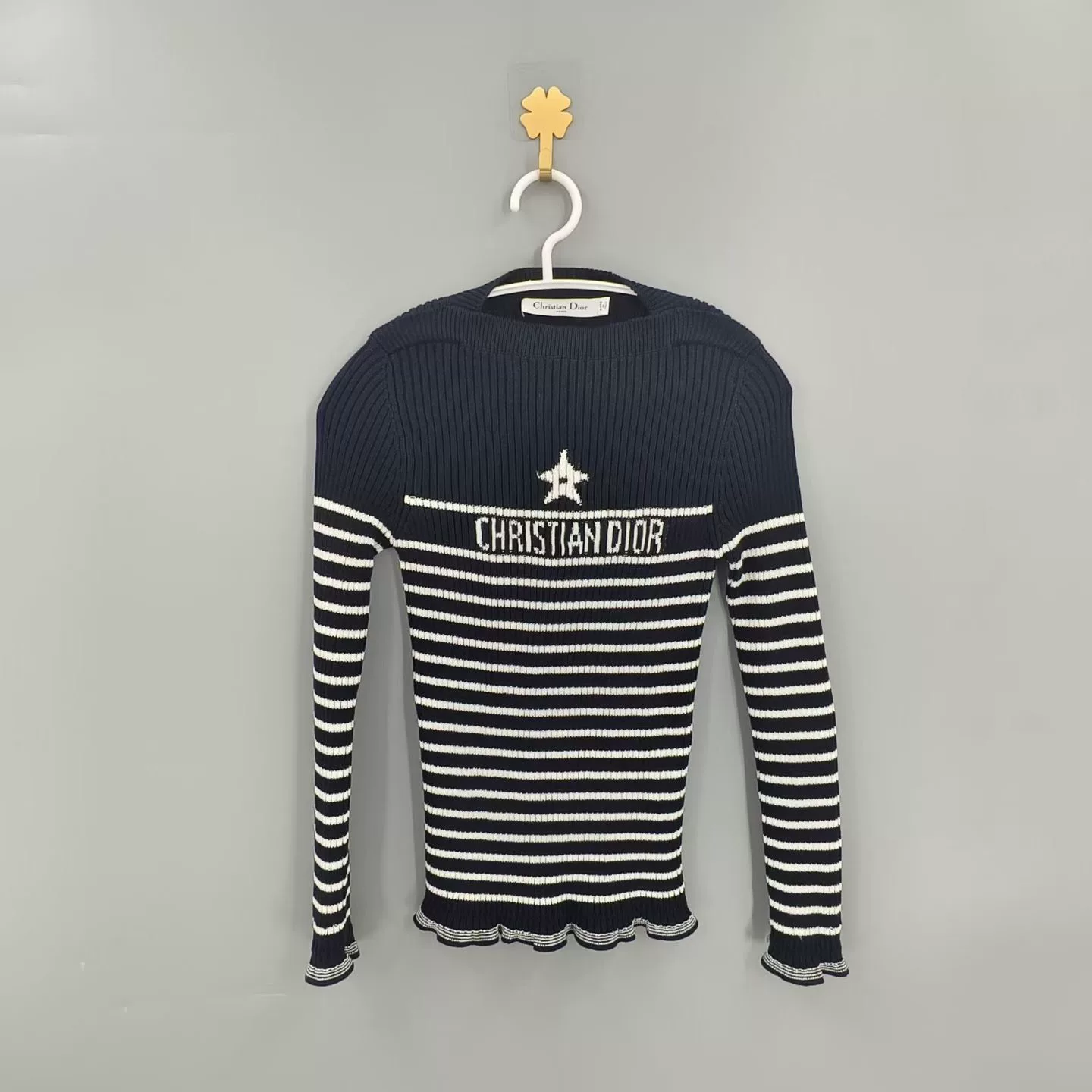 Christian Dior Navy Striped Star Sweater