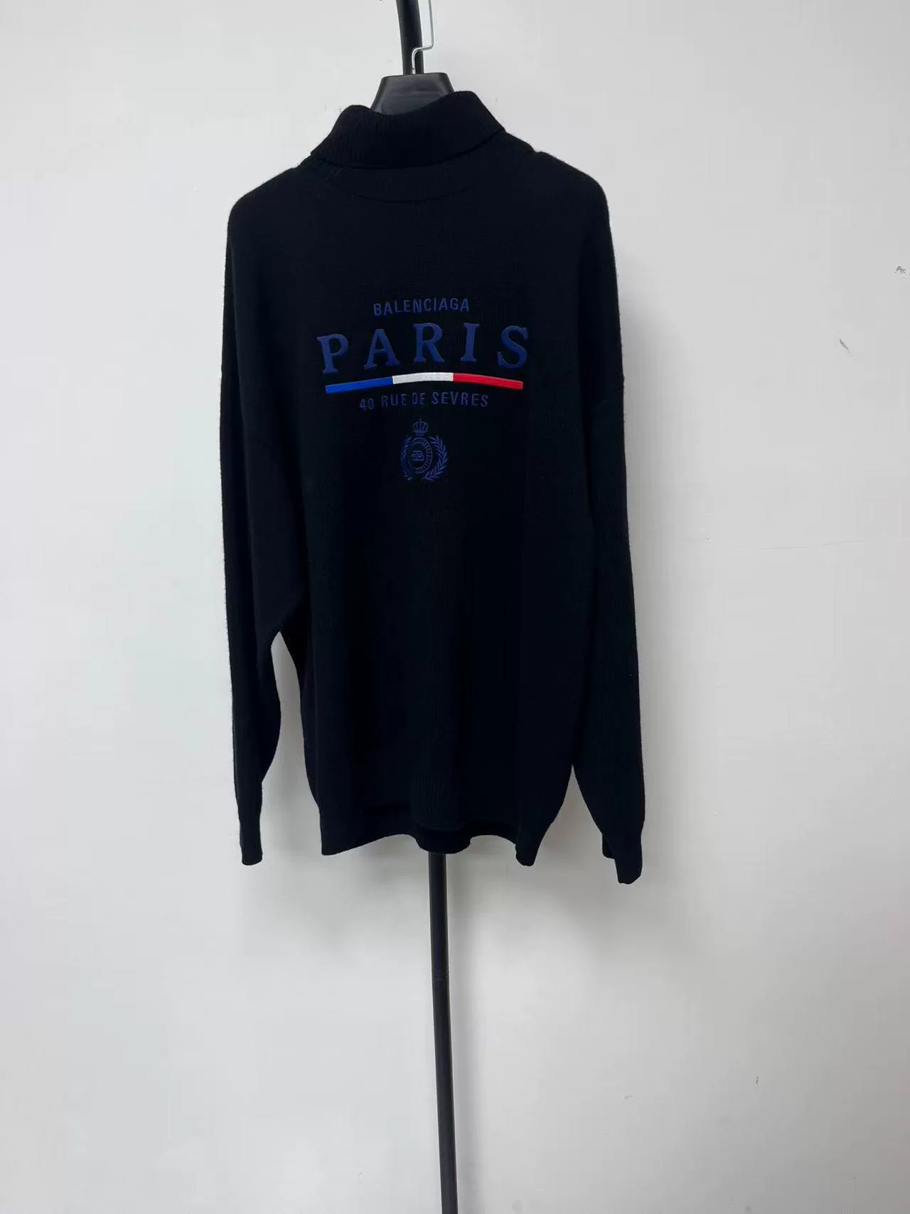 Balenciaga Paris Text High-Neck Sweater