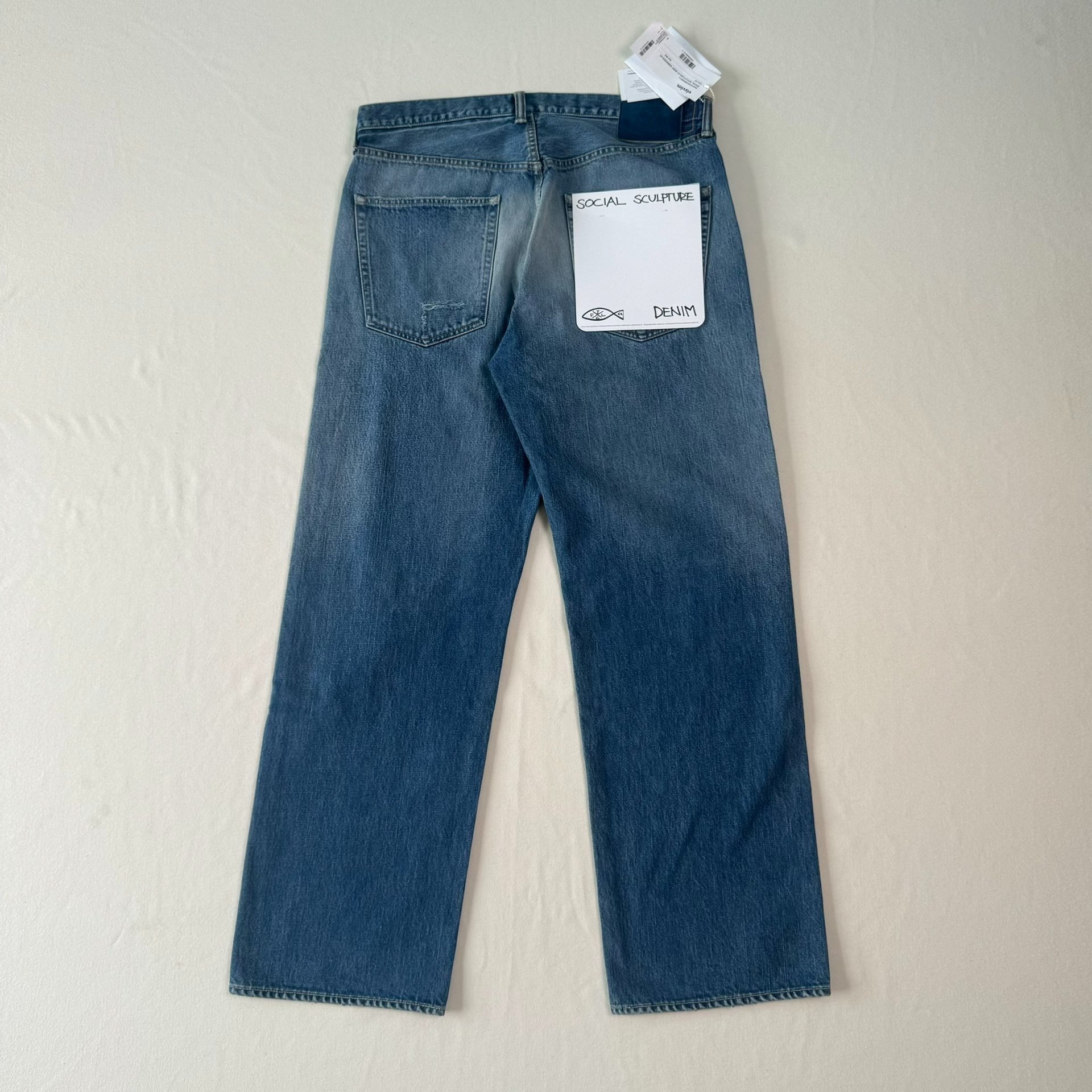 Visvim Social Sculpture 01 Wide Damaged Jeans — front