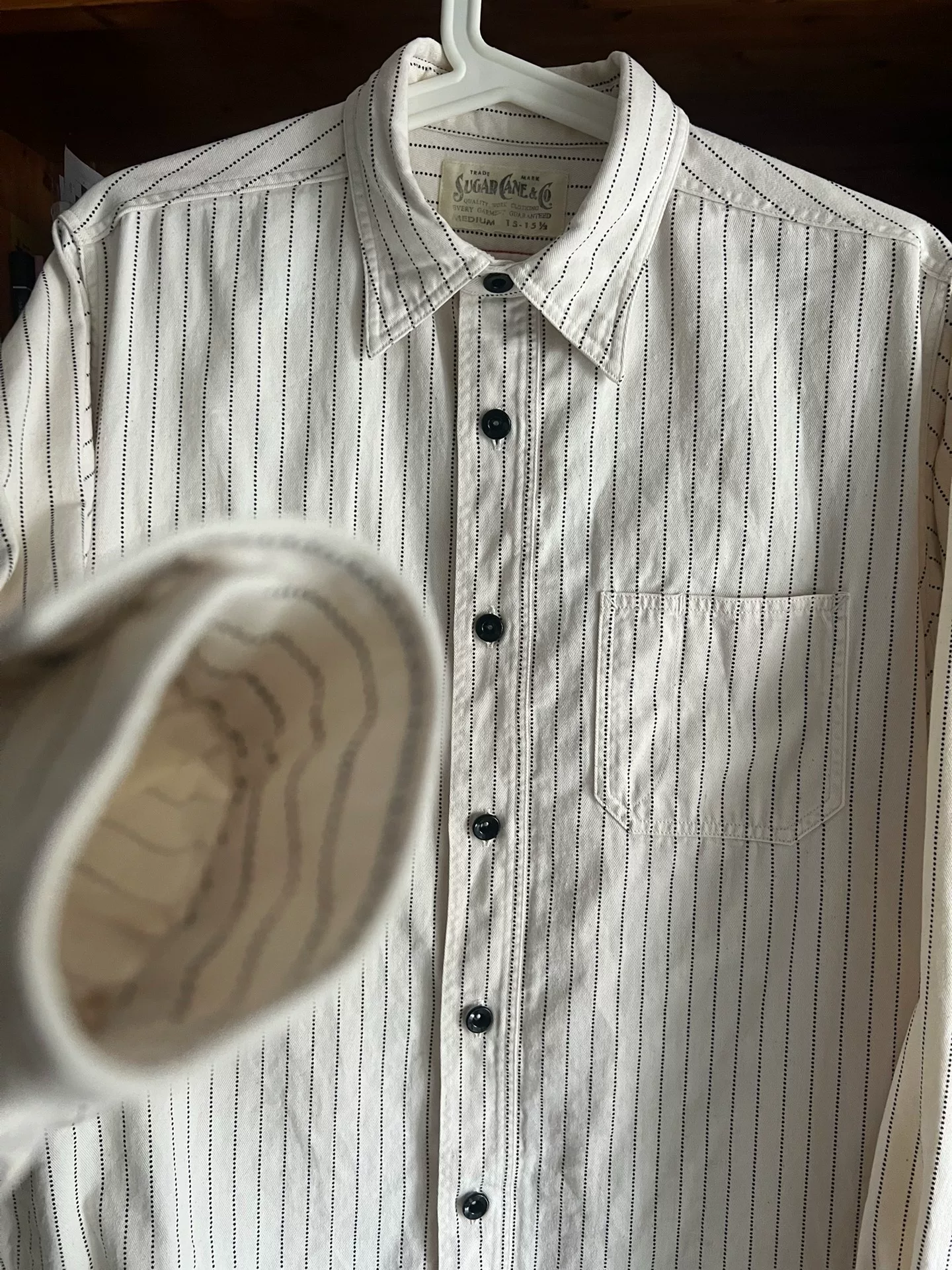 Sugar Cane White Wabash Work Shirt — back