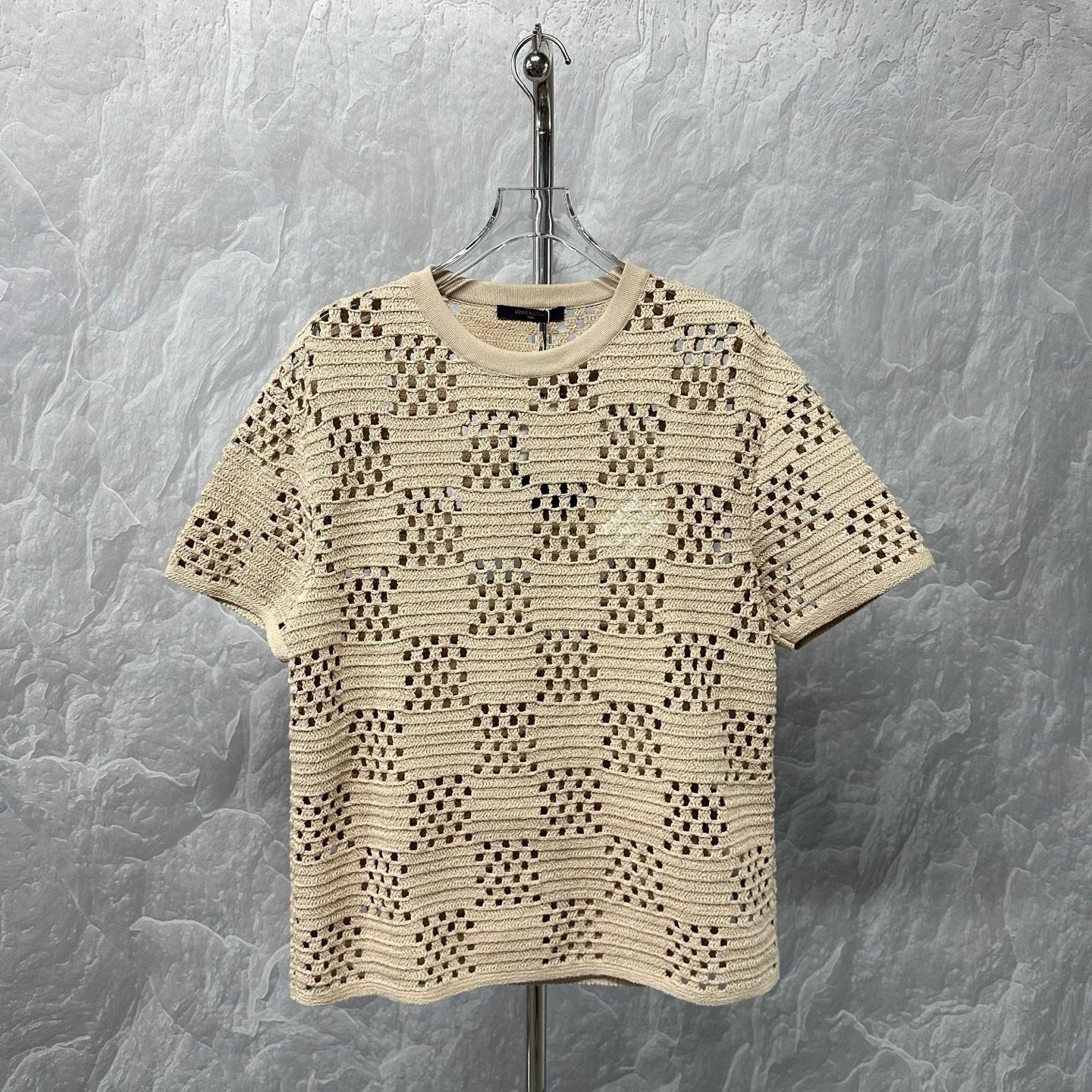 Louis Vuitton Checkered Openwork Knit Tee