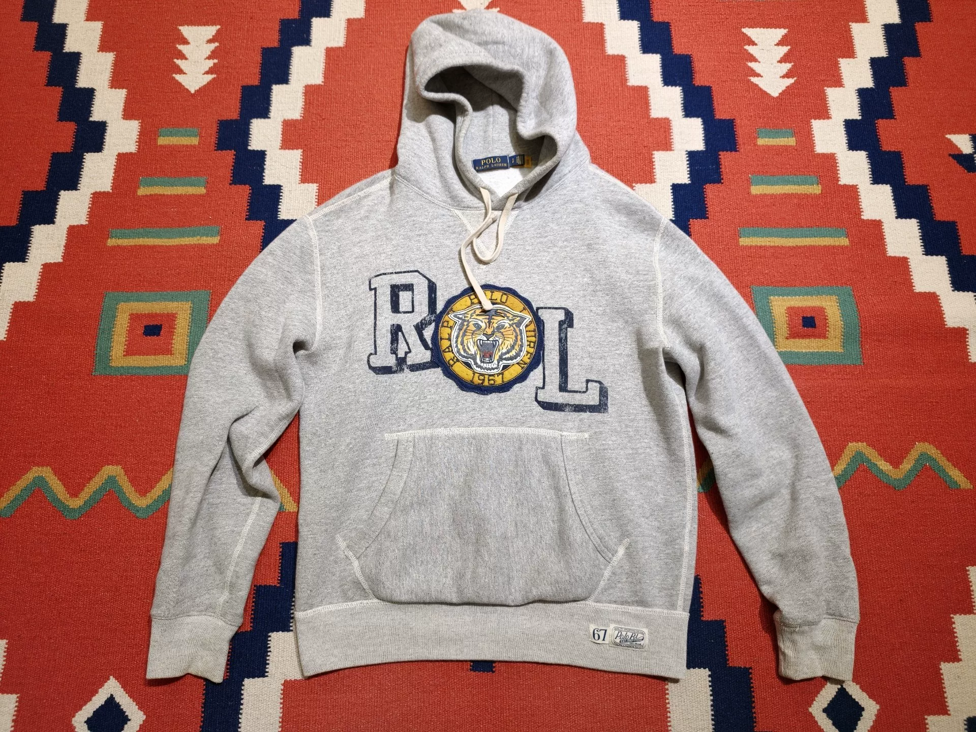 RL Polo Tiger Graphic Gray Hoodie