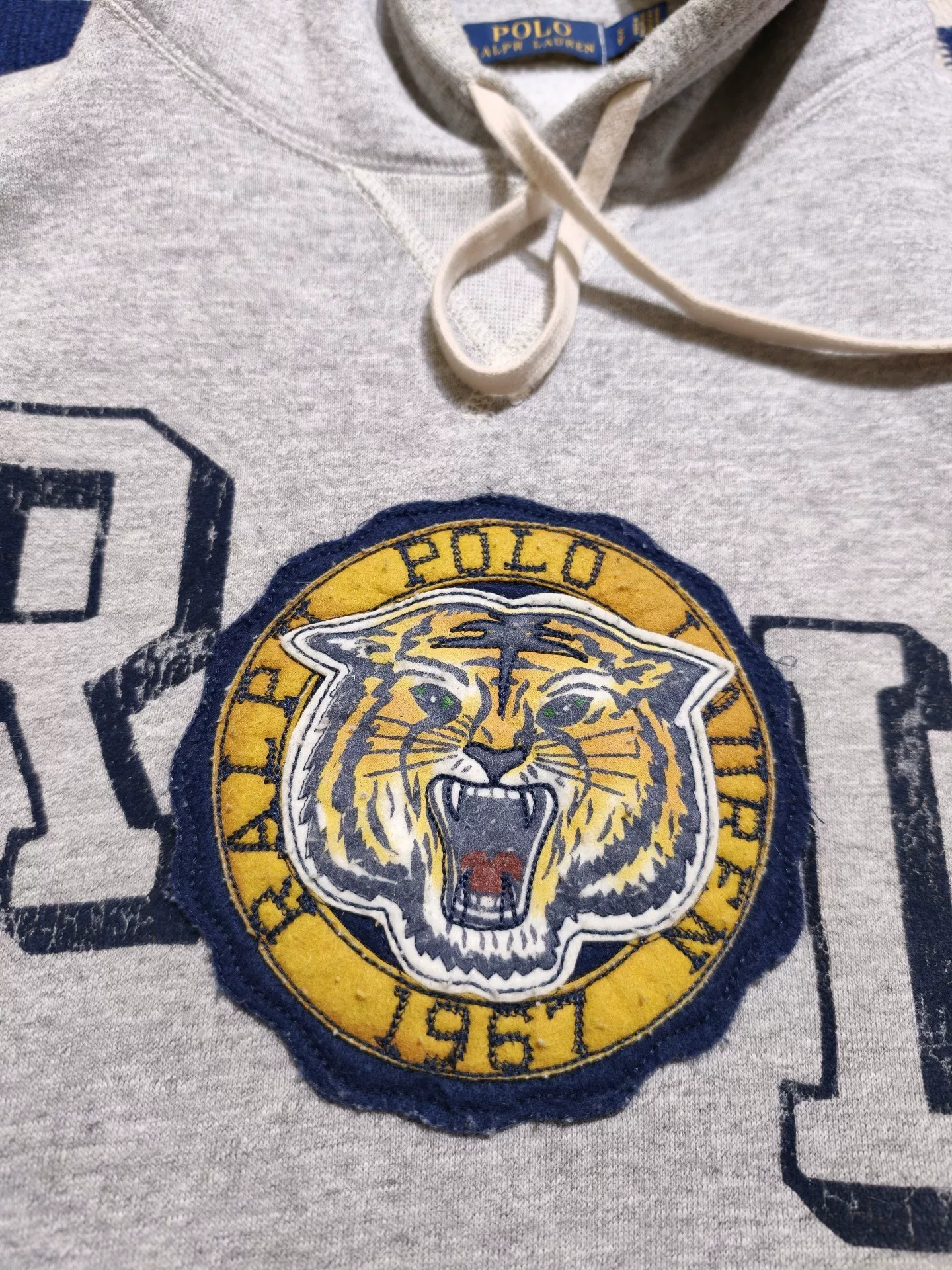 RL Polo Tiger Graphic Gray Hoodie — back