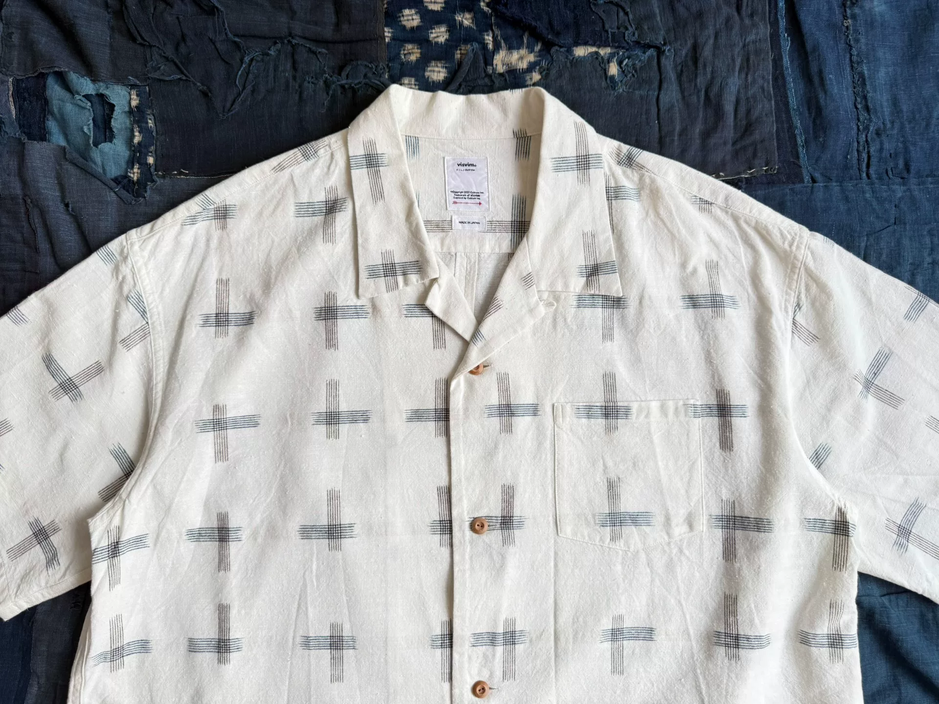 VISVIM 22SS WALLIS S/S KASURI SHIRT — back
