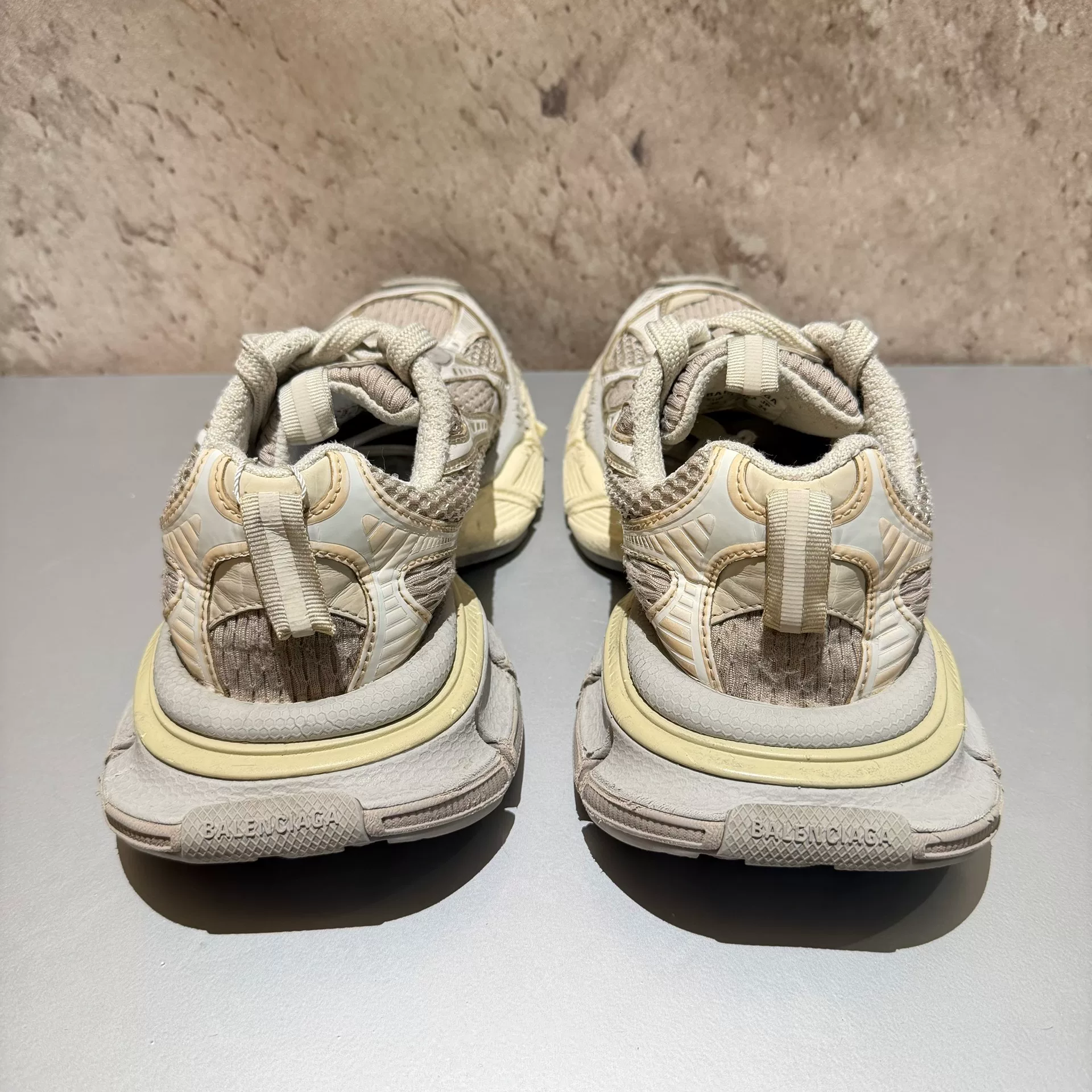Balenciaga 3XL Light Beige Dad Shoes — label