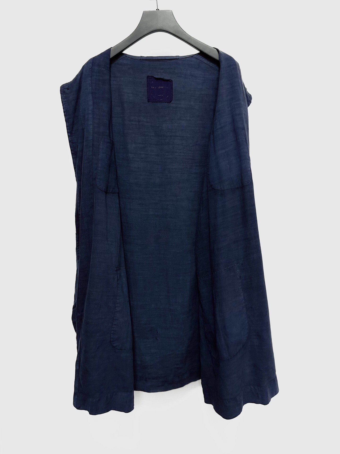 Chez VIDALENC Indigo Dyed Linen Coat — back