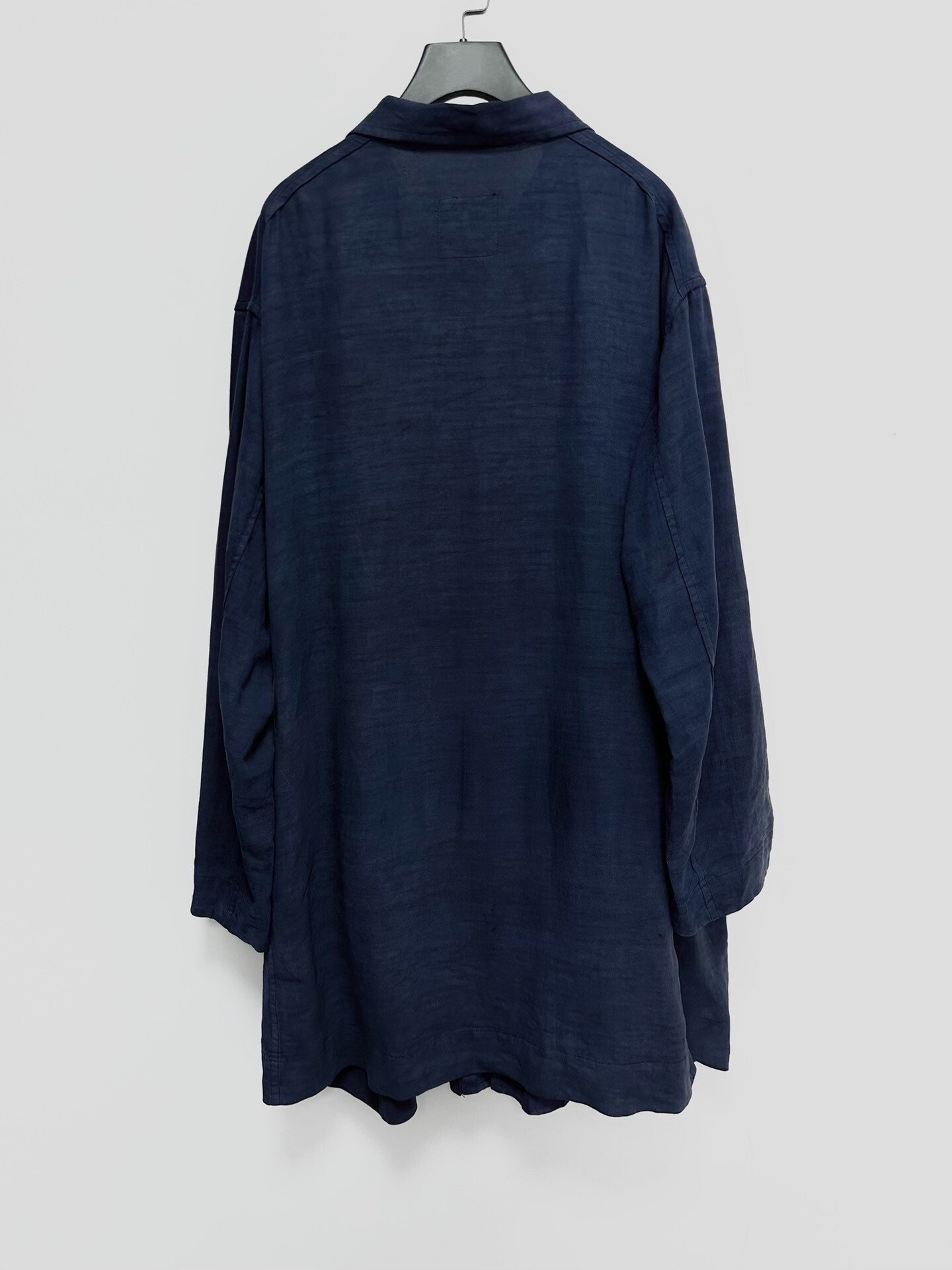 Chez VIDALENC Indigo Dyed Linen Coat — front