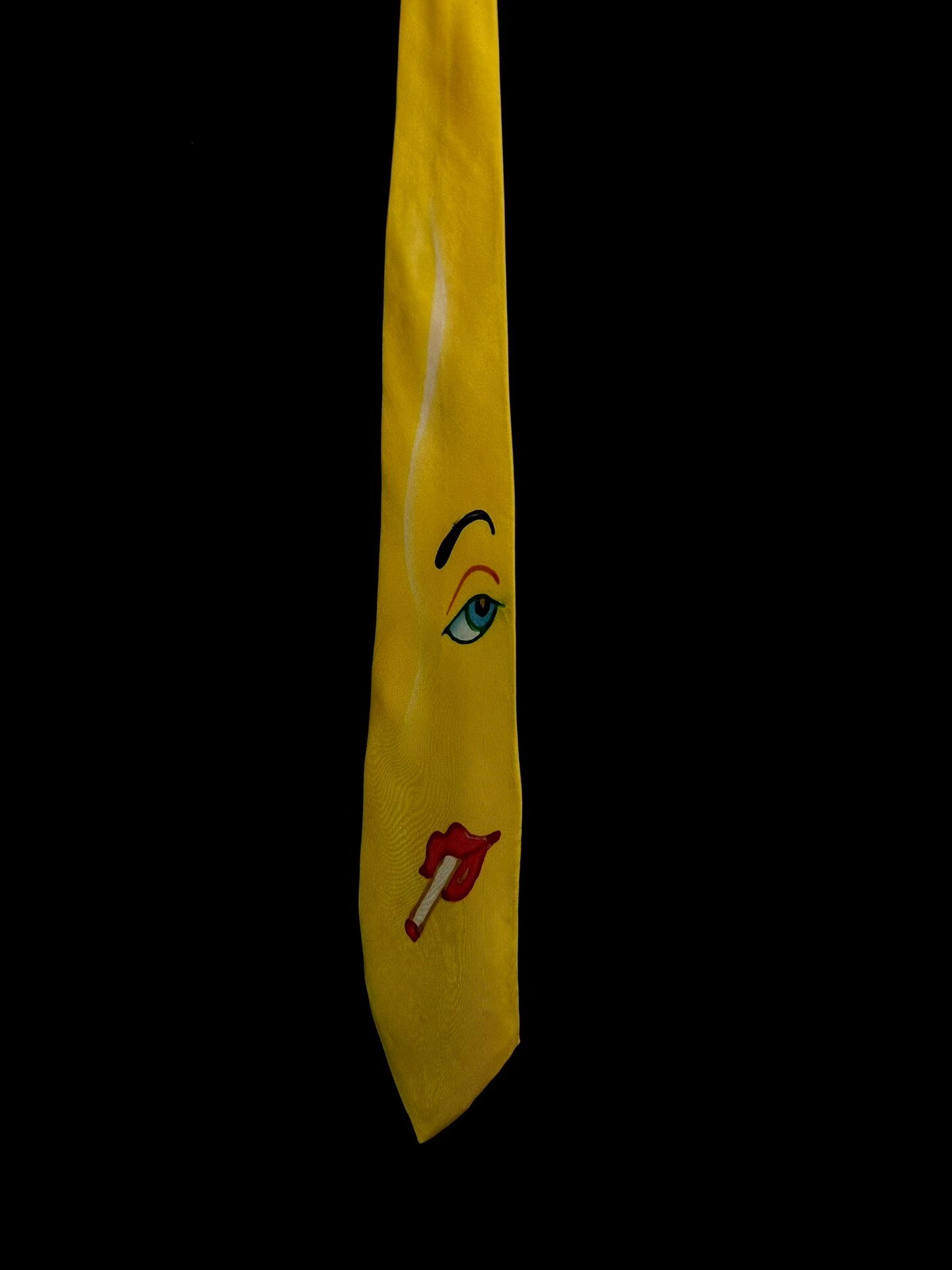 Yohji Yamamoto 90s Hand-painted Beauty Tie — detail