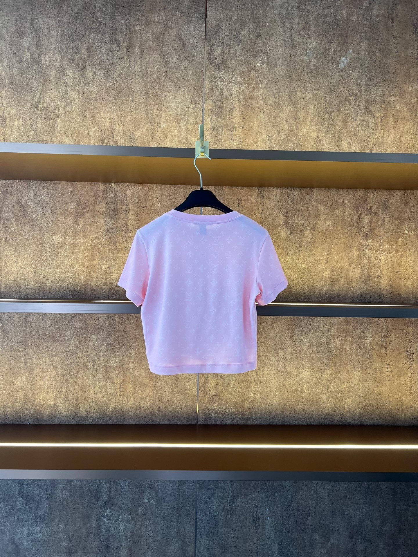 Louis Vuitton New Pink Cropped Short-Sleeve Top — front