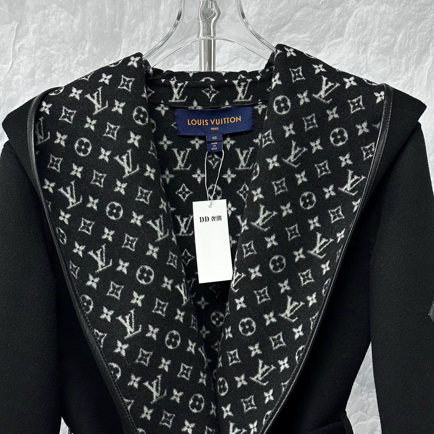 Louis Vuitton Cashmere Wrap Hooded Coat — detail