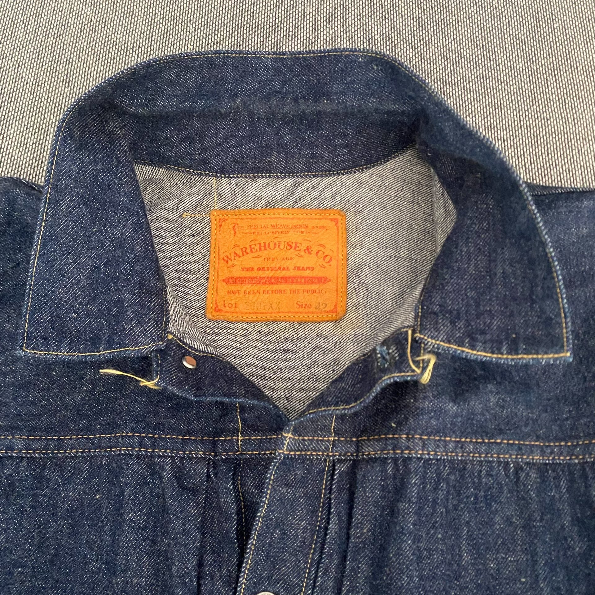 Warehouse 2001xx Natural Dye Denim Jacket — detail